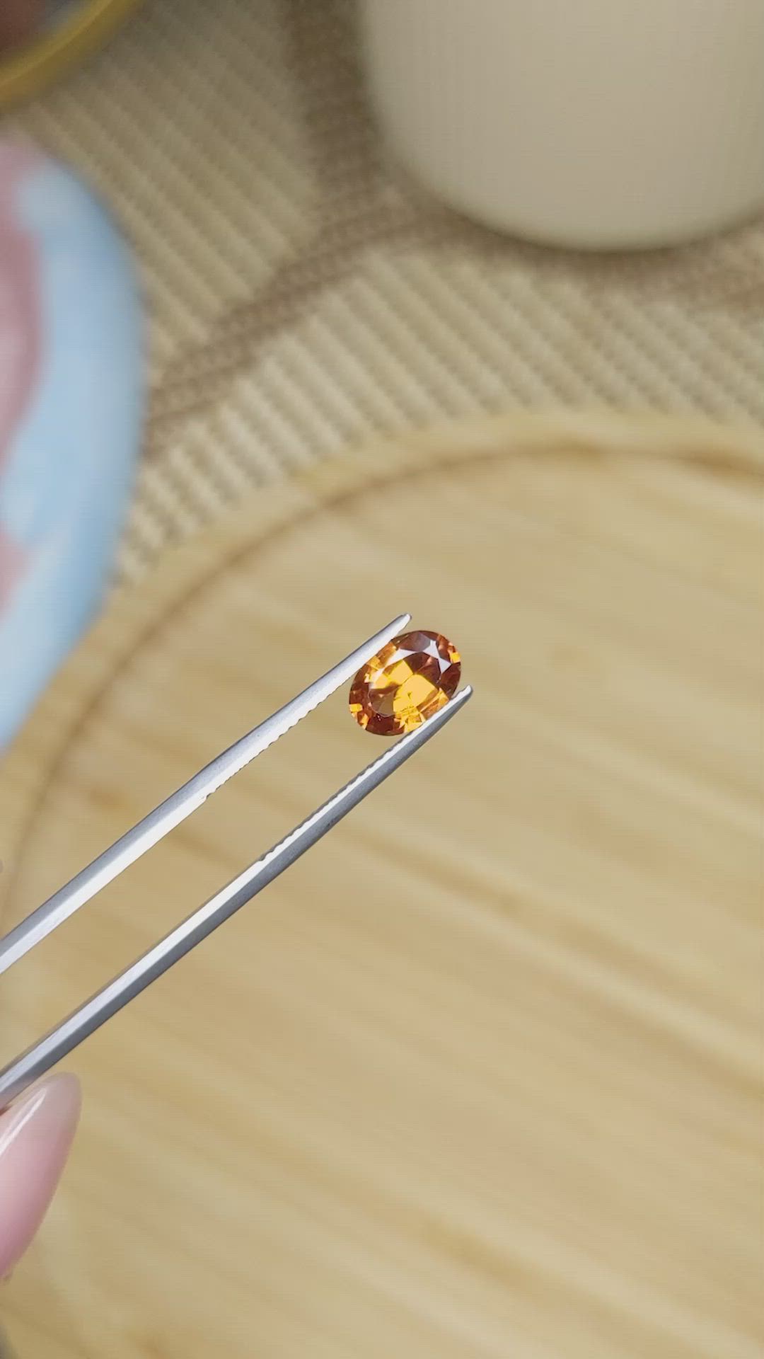 1.48 Ct. Hessonite Garnet from Madagascar Size Video
