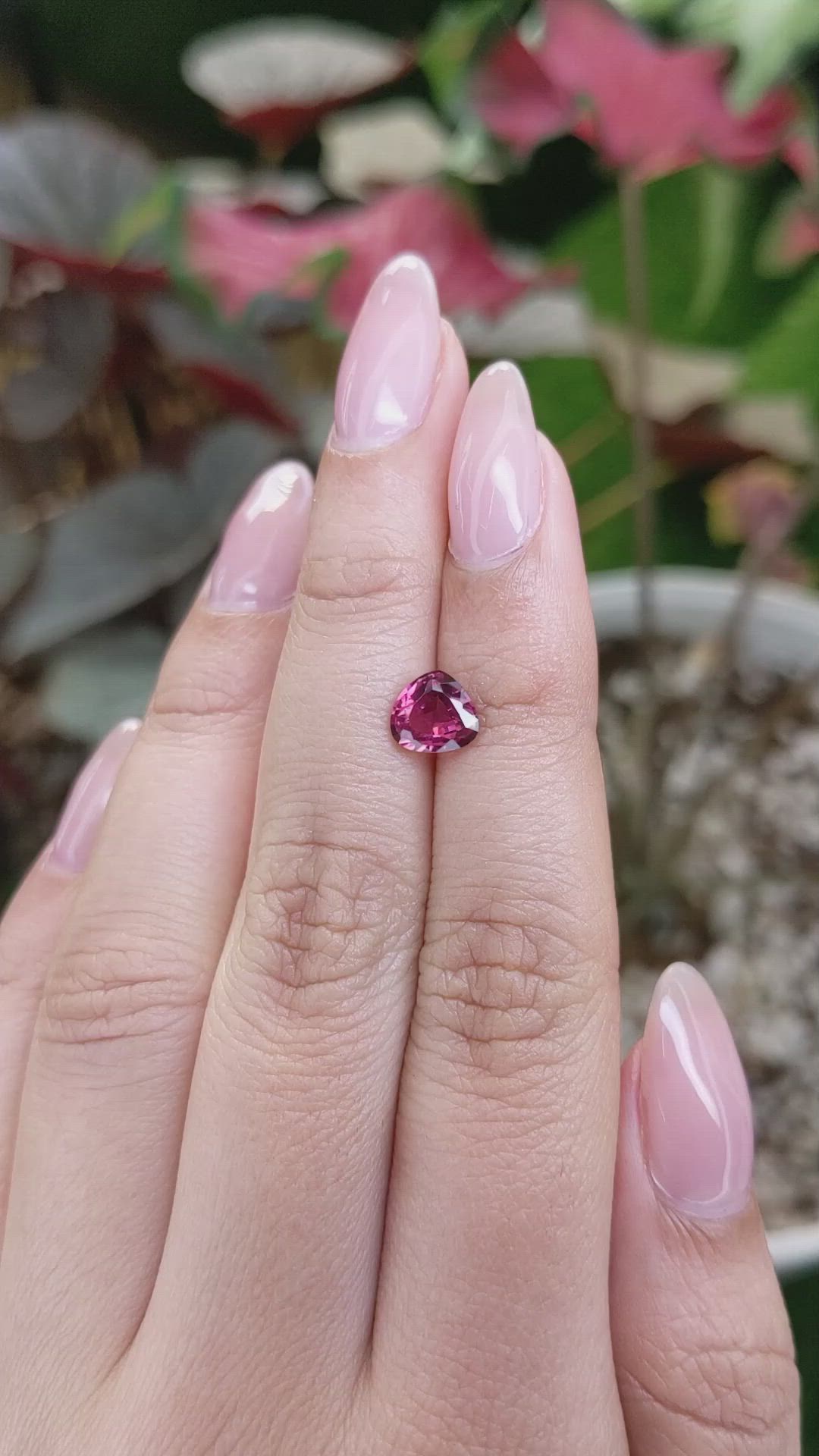 1.23 Ct. Rhodolite Garnet from Ceylon (Sri Lanka) Size Video