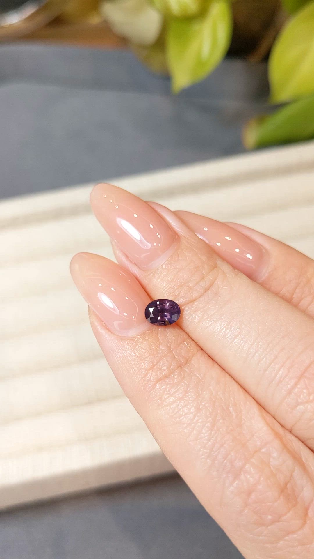 0.65 Ct. Purple Spinel from Ceylon (Sri Lanka) Size Video
