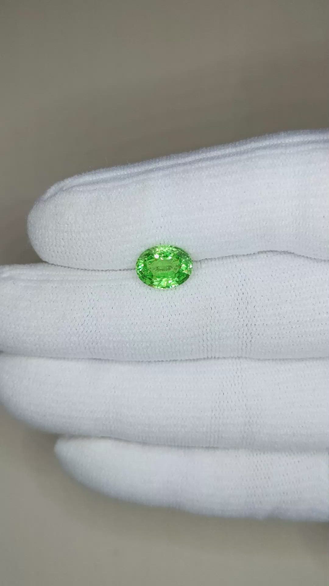 3.01 Ct. Tsavorite Garnet from Tanzania Size Video