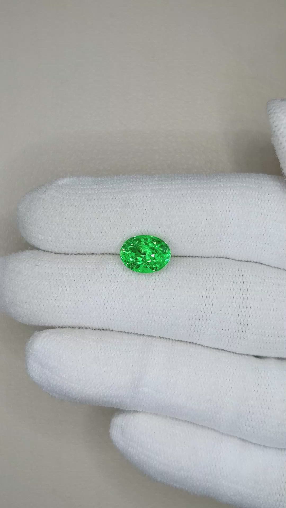 2.67 Ct. Tsavorite Garnet from Tanzania Size Video