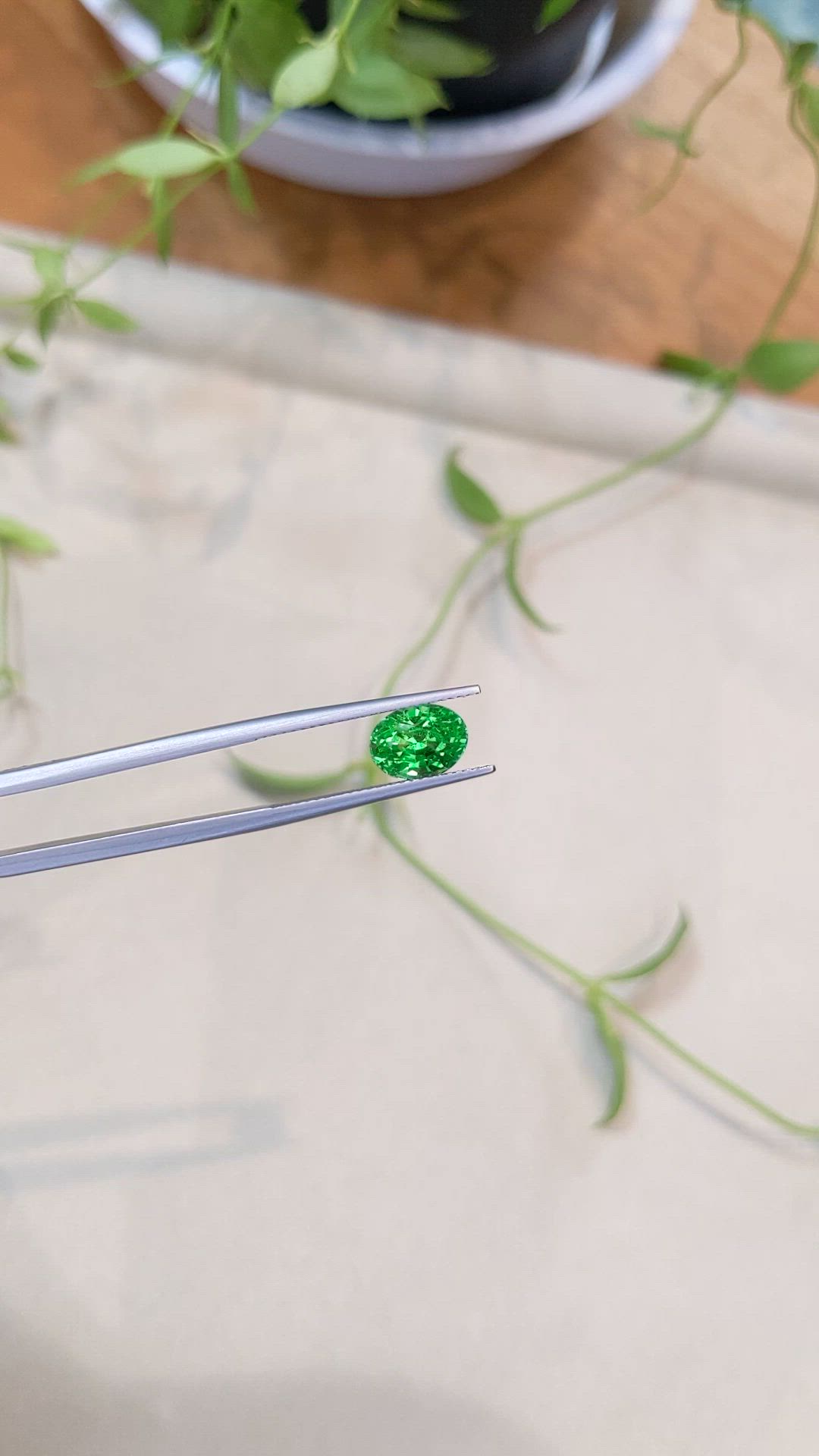 2.67 Ct. Tsavorite Garnet from Tanzania Size Video