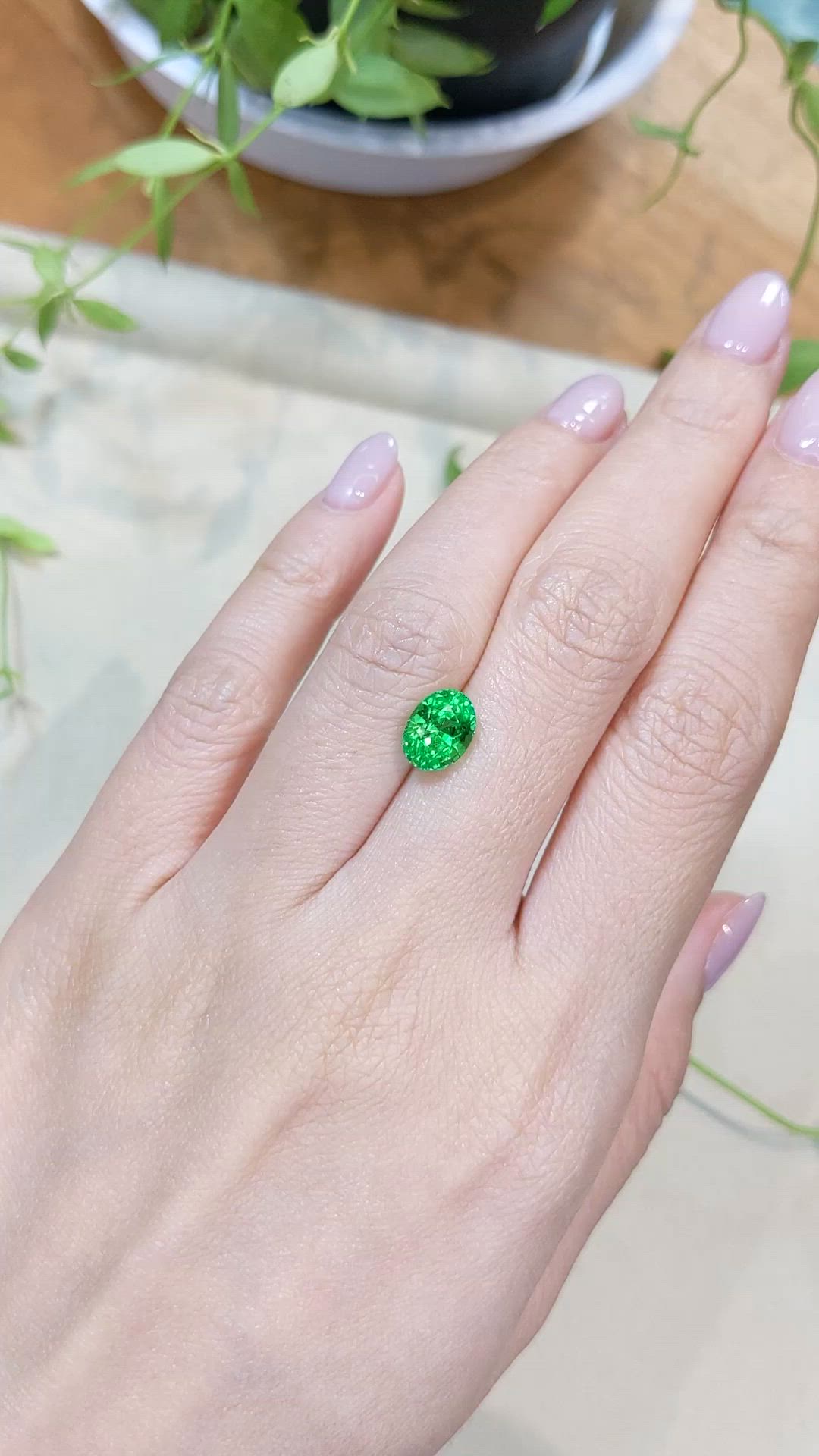 2.67 Ct. Tsavorite Garnet from Tanzania Size Video