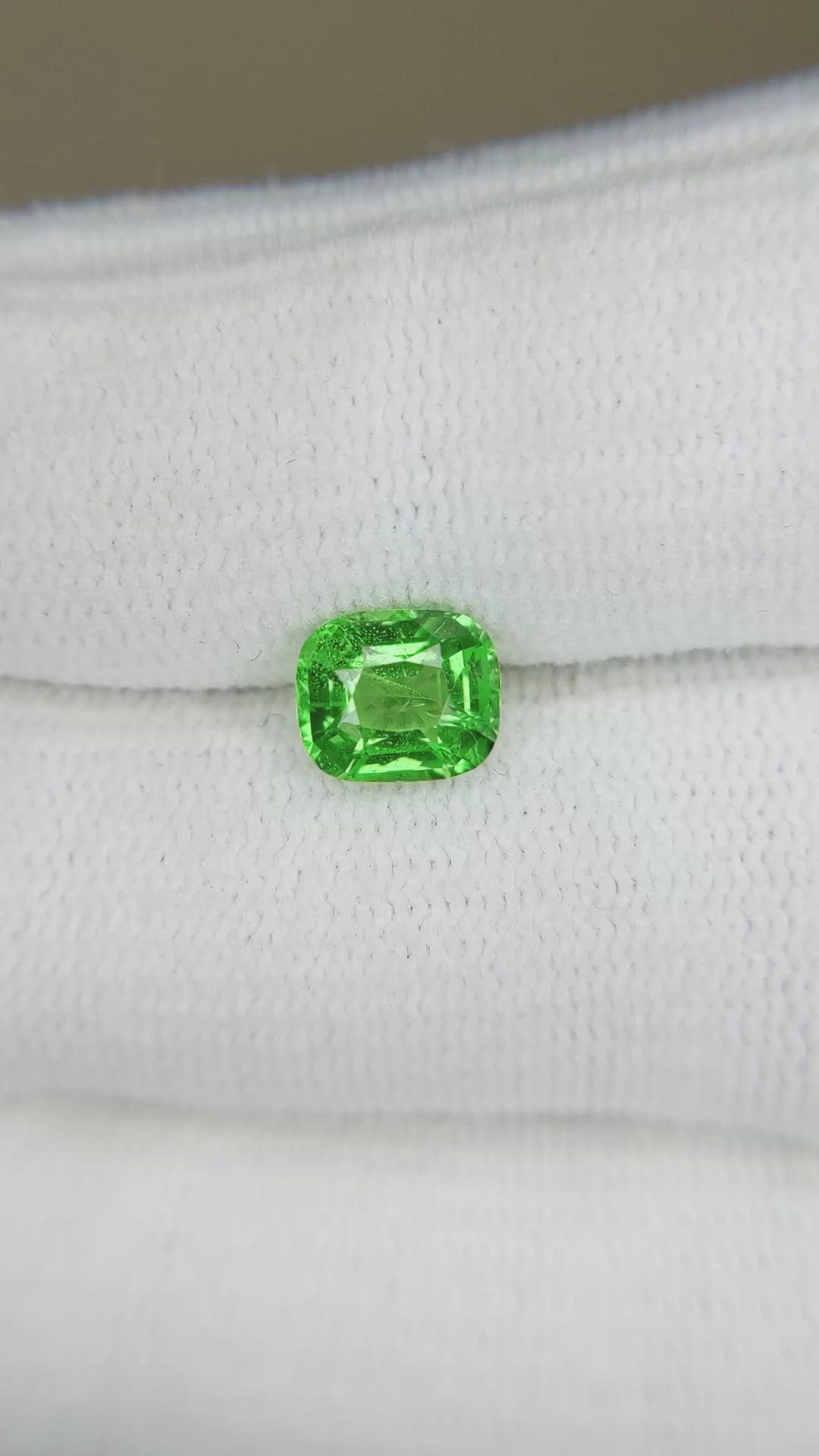 1.54 Ct. Tsavorite Garnet from Tanzania Size Video