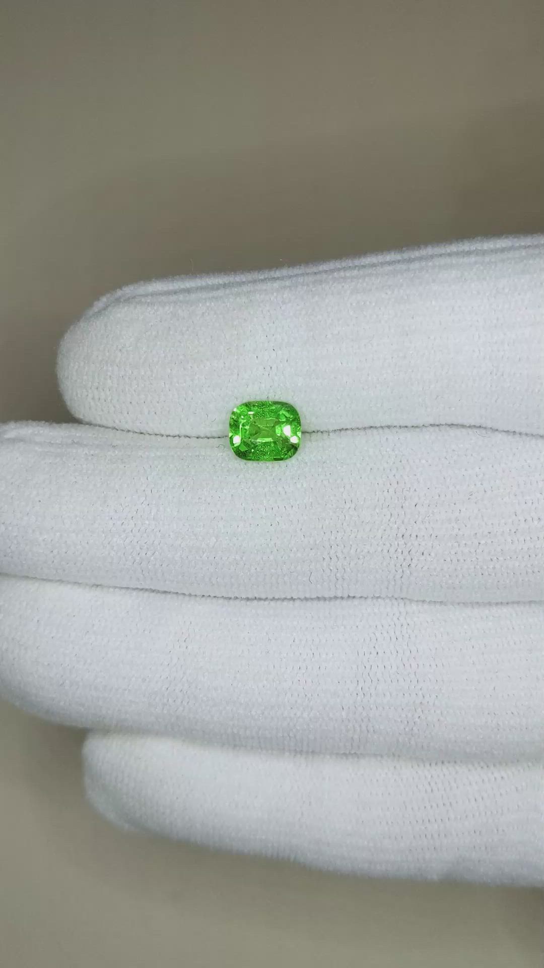 1.54 Ct. Tsavorite Garnet from Tanzania Size Video