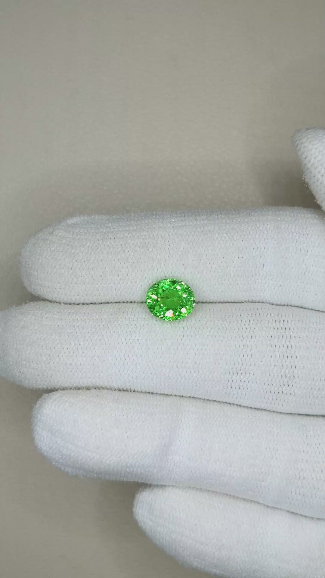 2.02 Ct. Tsavorite Garnet from Tanzania Size Video