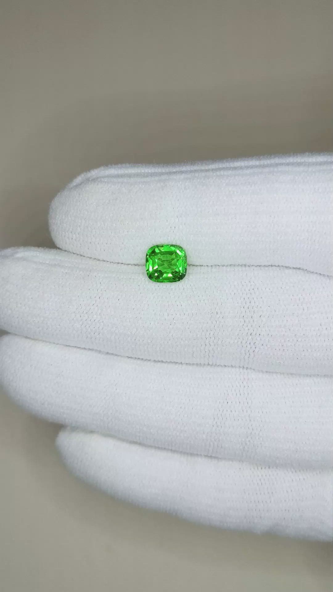 1.54 Ct. Tsavorite Garnet from Tanzania Size Video
