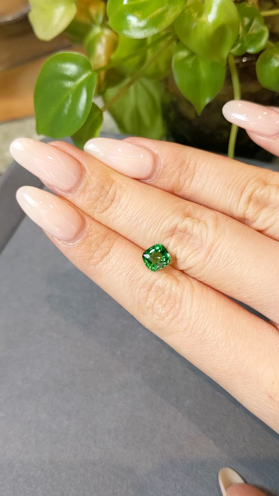 1.54 Ct. Tsavorite Garnet from Tanzania Size Video