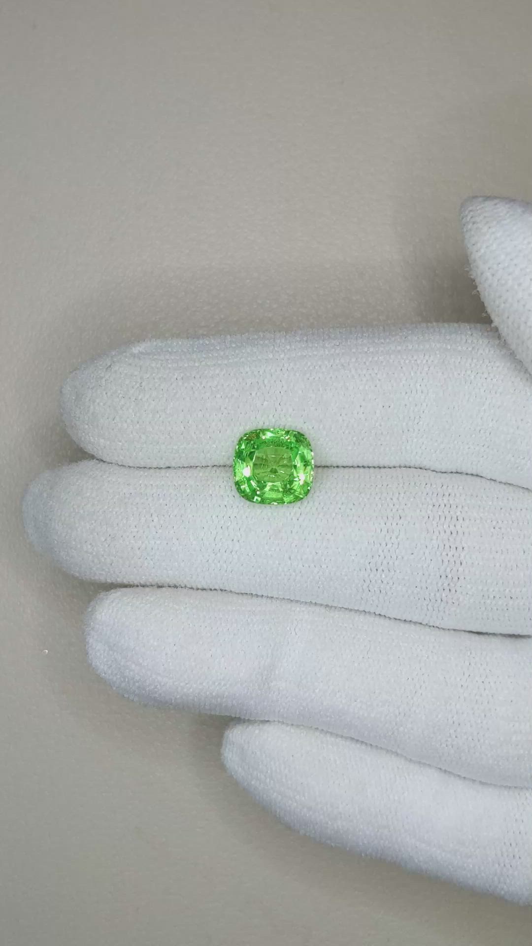 3.03 Ct. Tsavorite Garnet from Tanzania Size Video