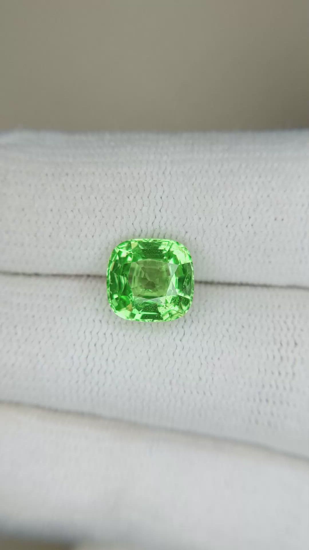3.03 Ct. Tsavorite Garnet from Tanzania Size Video