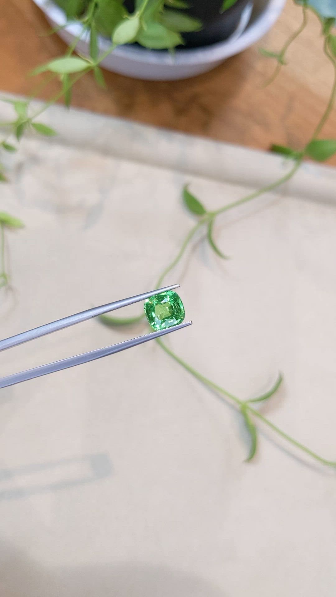 3.03 Ct. Tsavorite Garnet from Tanzania Size Video