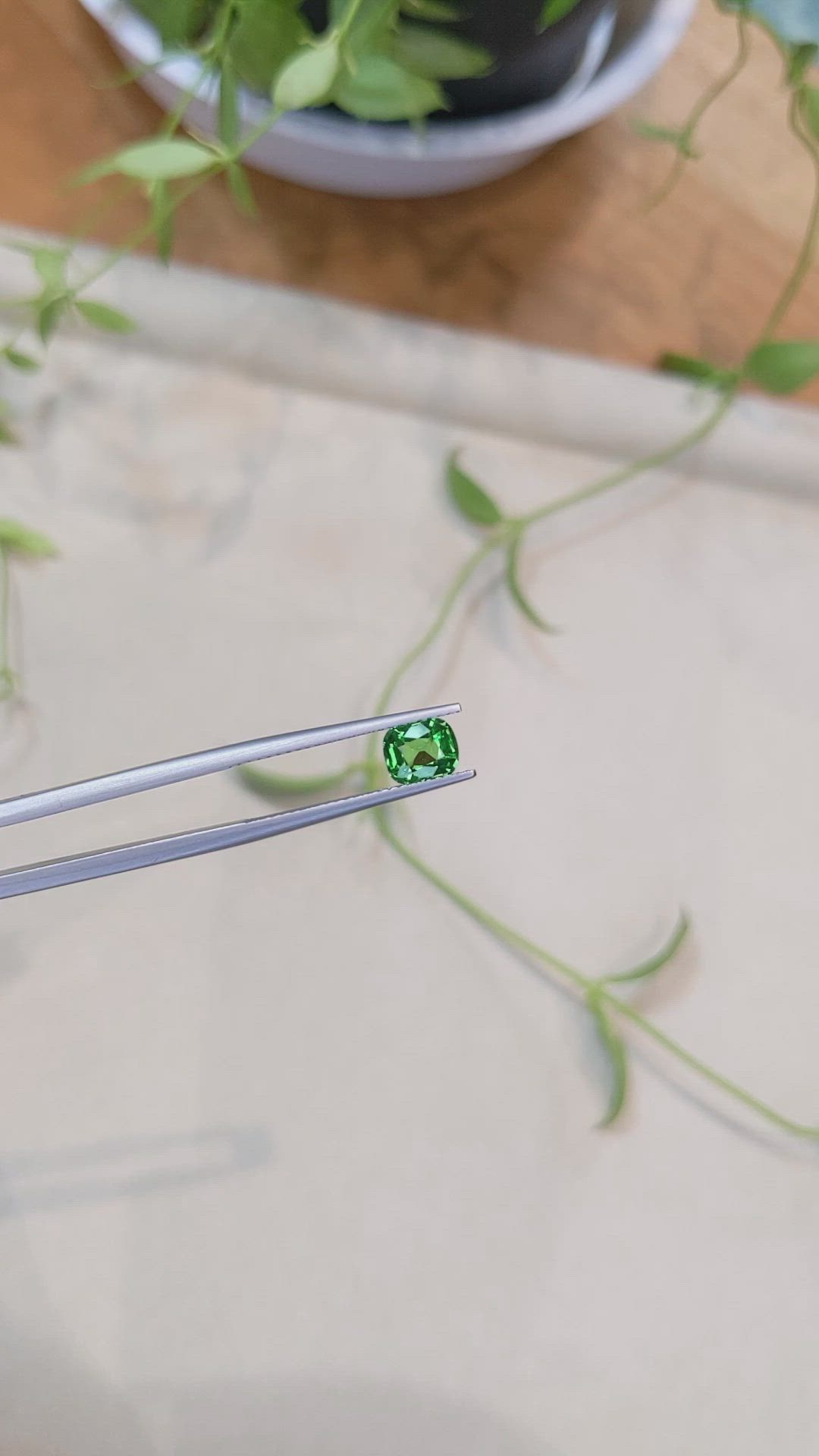 1.10 Ct. Tsavorite Garnet from Tanzania Size Video