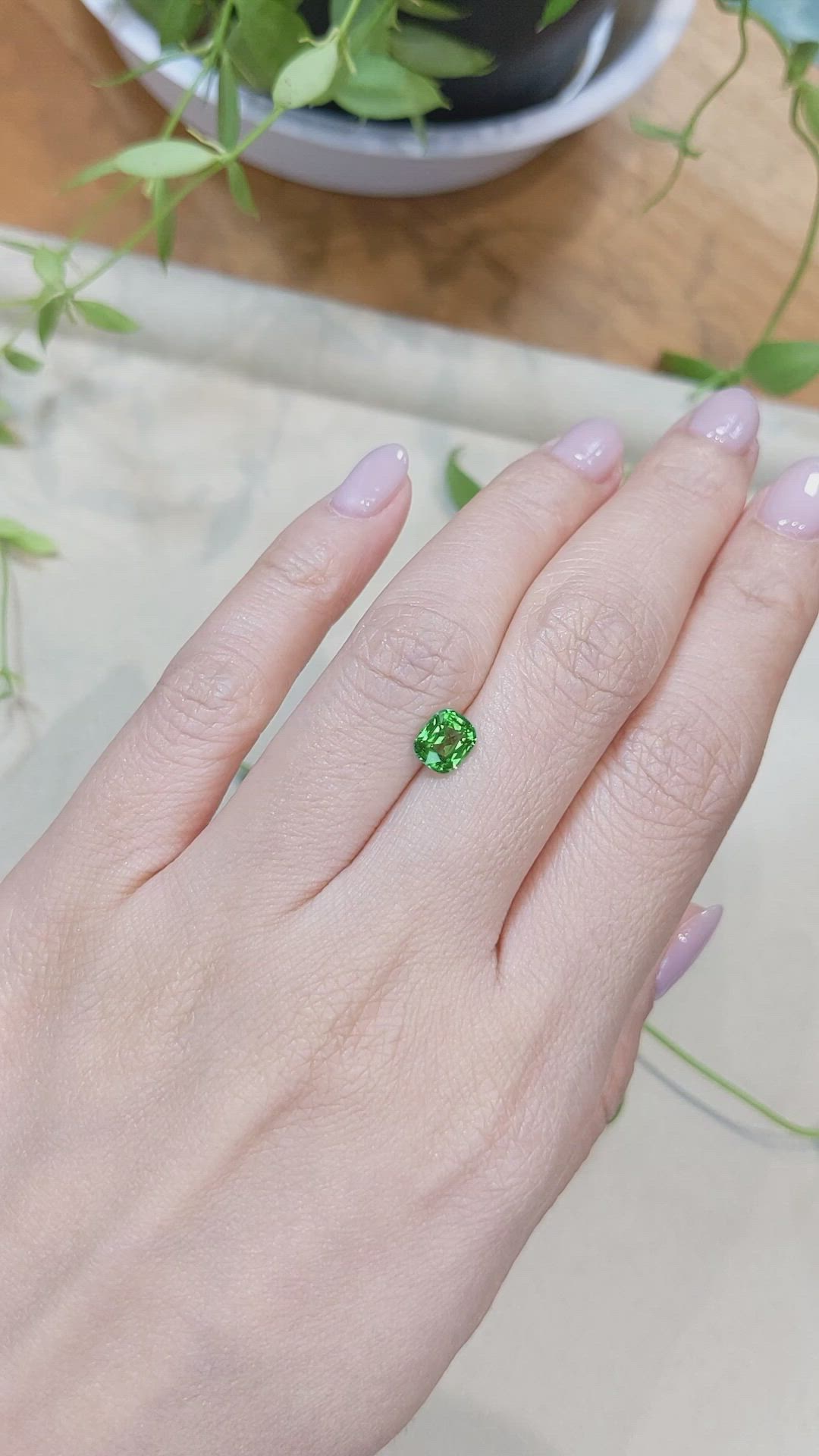 1.10 Ct. Tsavorite Garnet from Tanzania Size Video