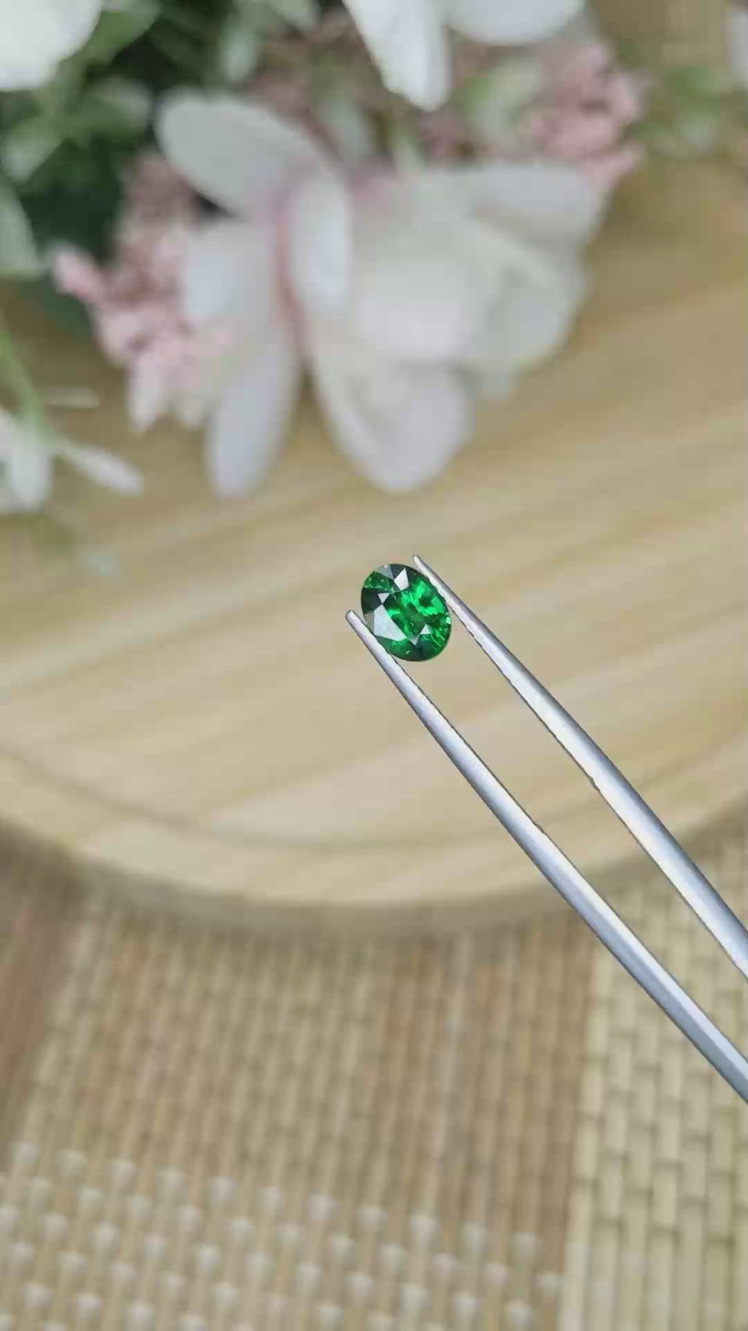 1.03 Ct. Tsavorite Garnet from Tanzania Size Video