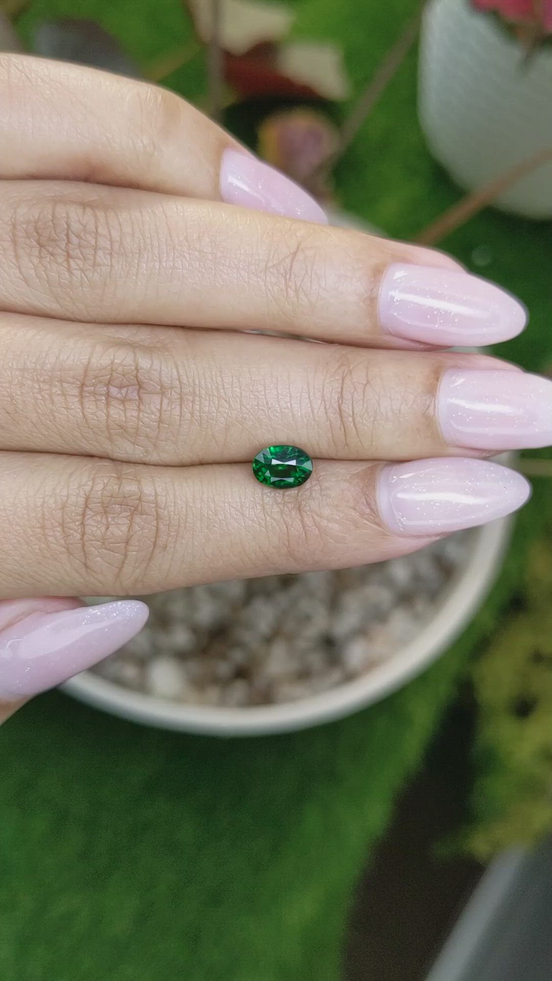 1.03 Ct. Tsavorite Garnet from Tanzania Size Video