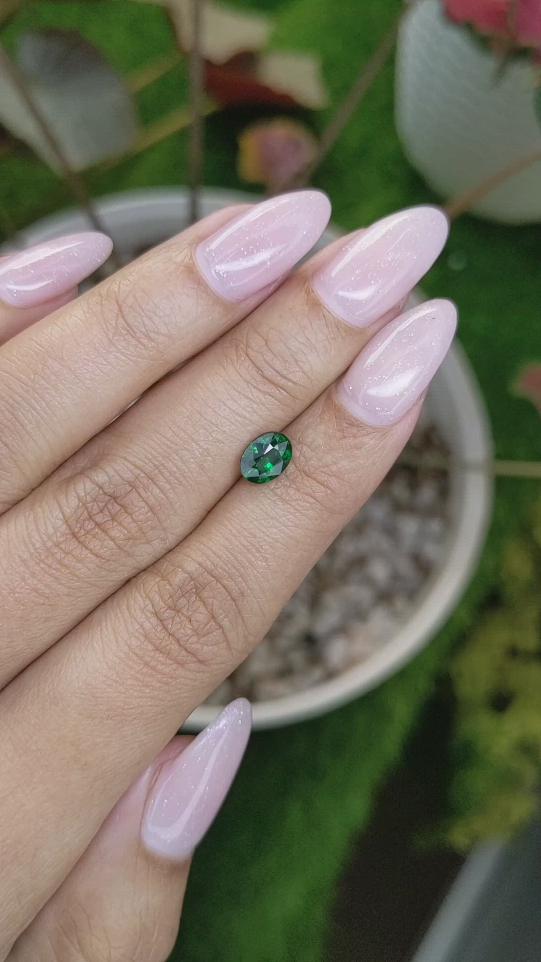 1.03 Ct. Tsavorite Garnet from Tanzania Size Video