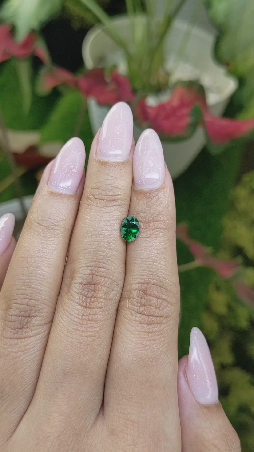1.03 Ct. Tsavorite Garnet from Tanzania Size Video
