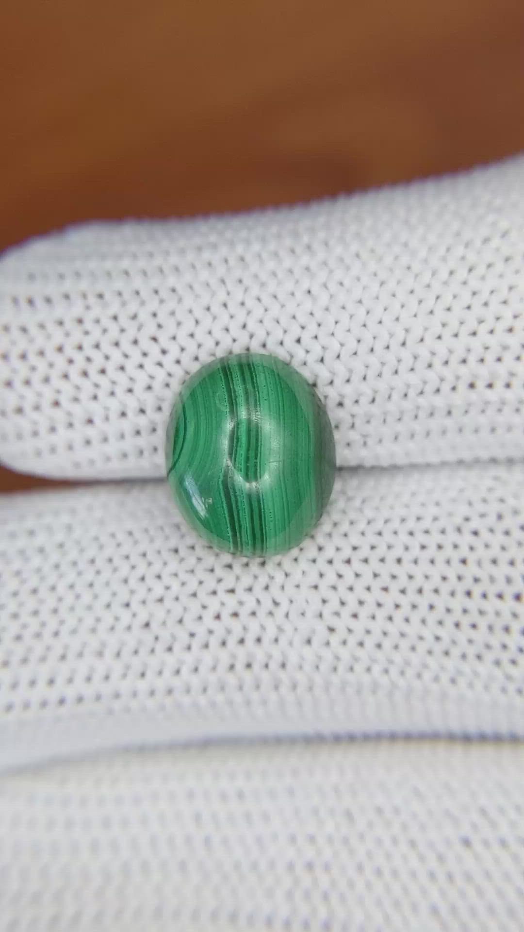 5.35 Ct. Cabochon Malachite from Madagascar Size Video