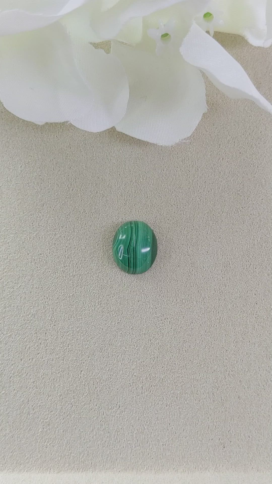 5.35 Ct. Cabochon Malachite from Madagascar Size Video