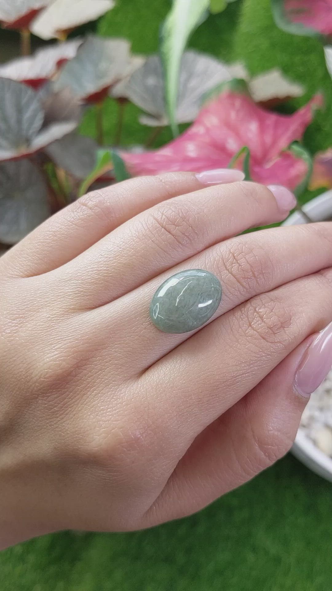 10.35 Ct. Cabochon Jade from Burma (Myanmar) Size Video