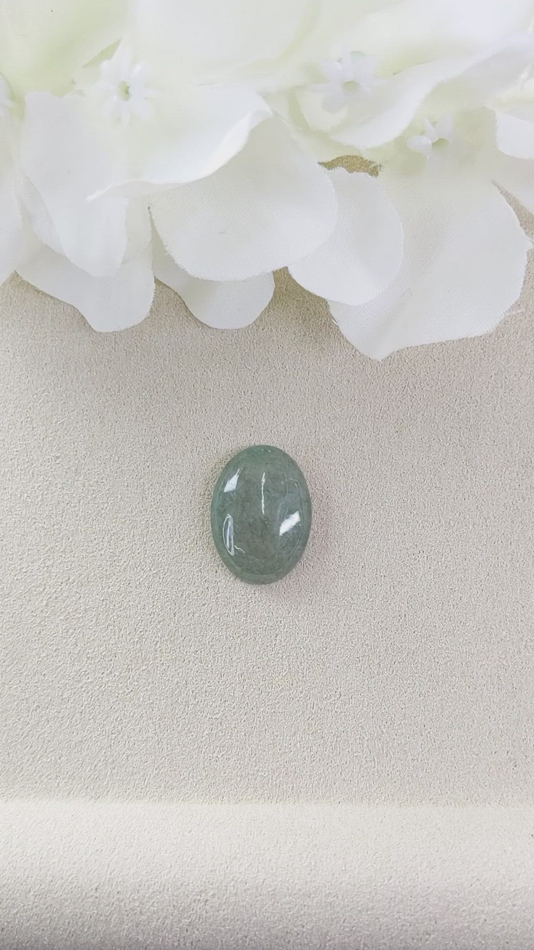 10.35 Ct. Cabochon Jade from Burma (Myanmar) Size Video