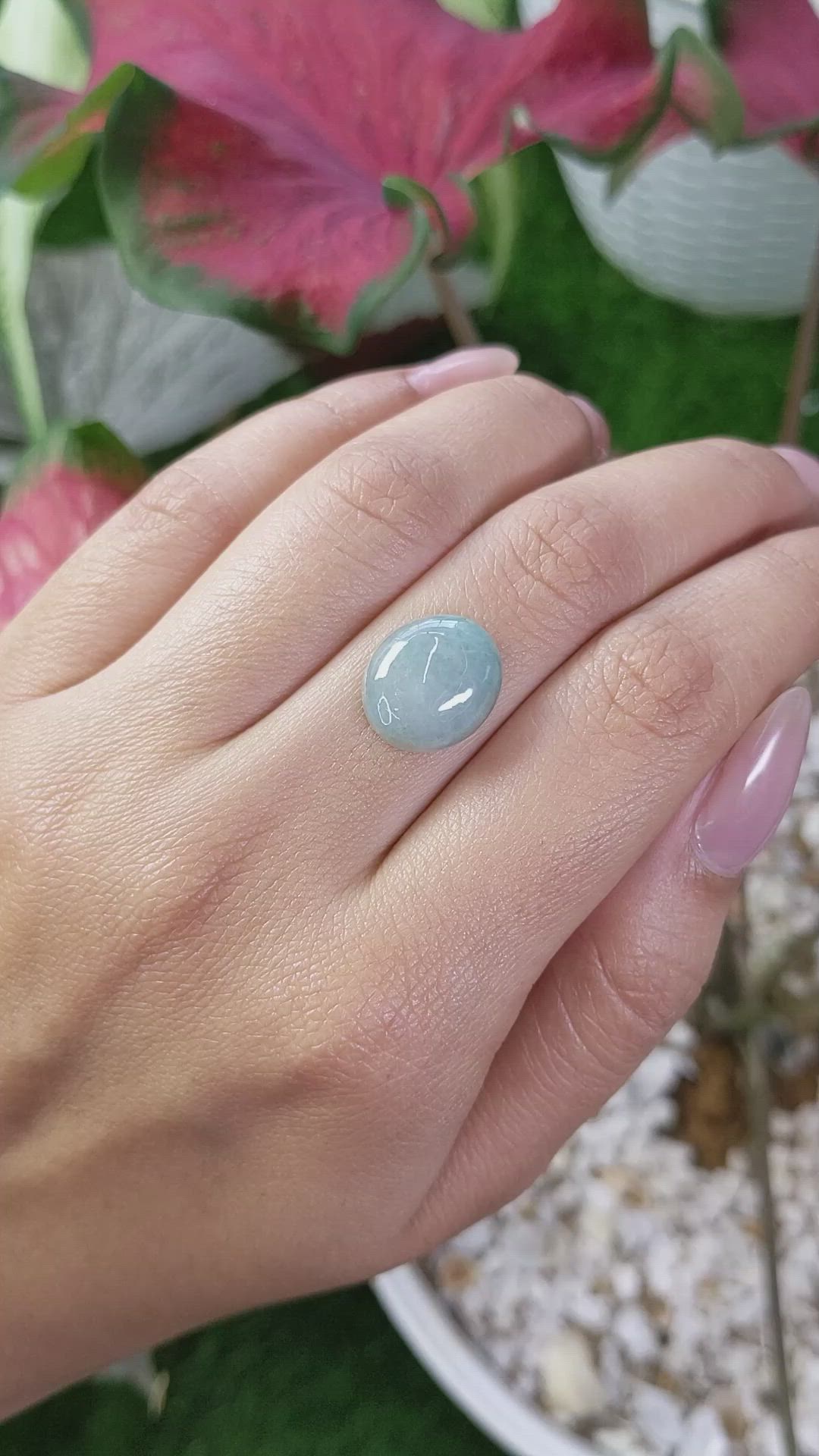 7.48 Ct. Cabochon Jade from Burma (Myanmar) Size Video