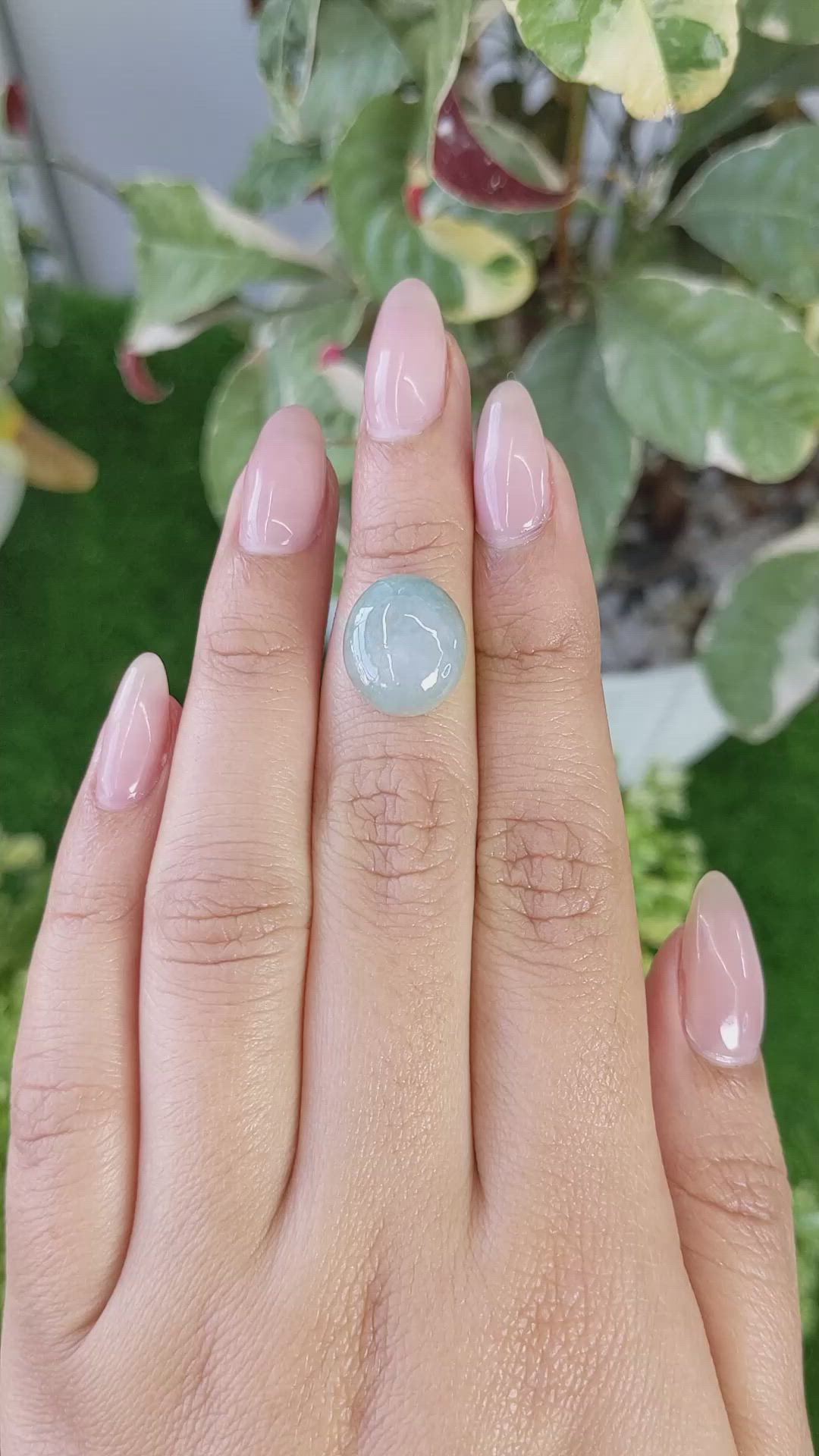 7.48 Ct. Cabochon Jade from Burma (Myanmar) Size Video