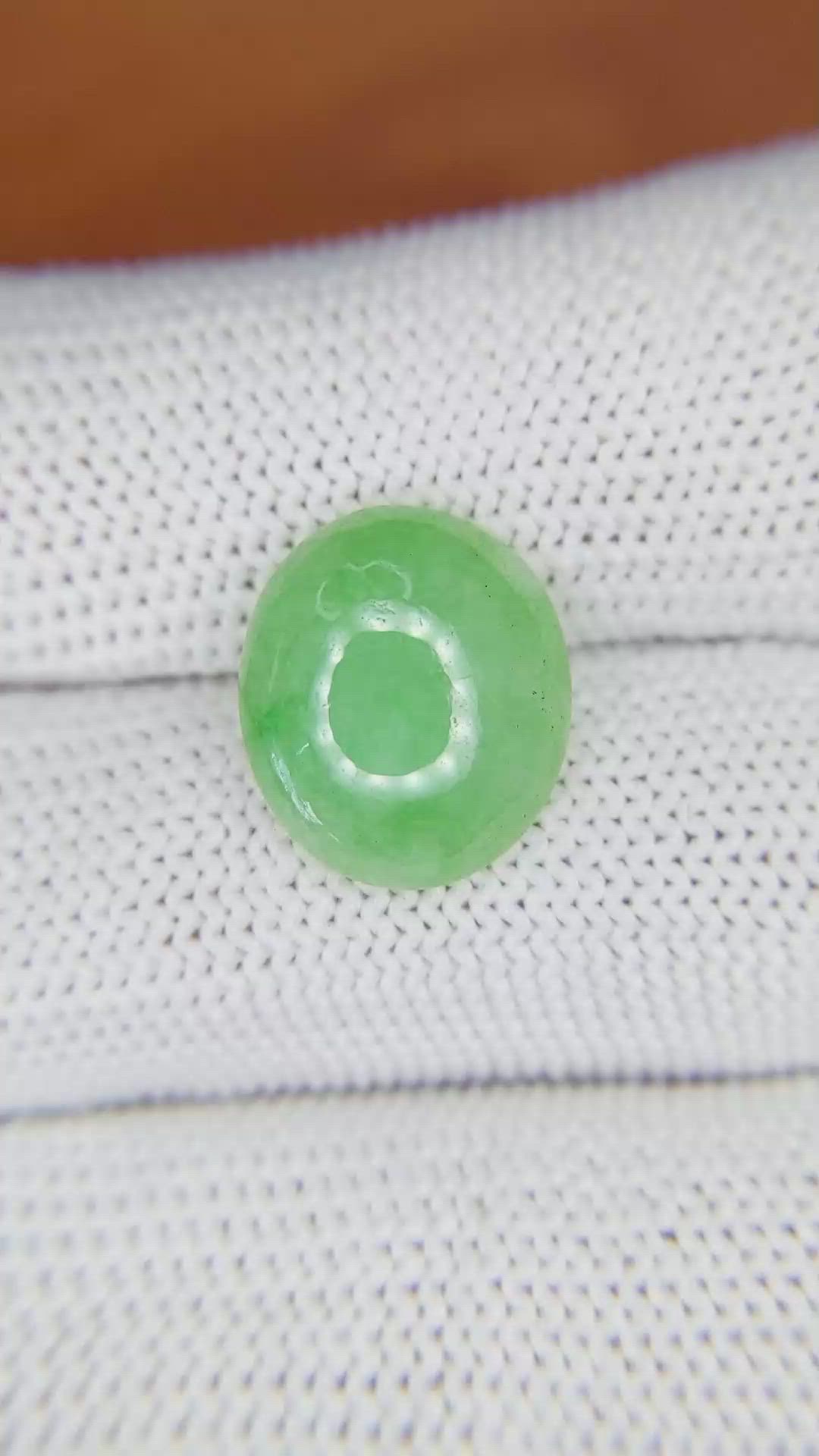 5.50 Ct. Cabochon Jade from Burma (Myanmar) Size Video