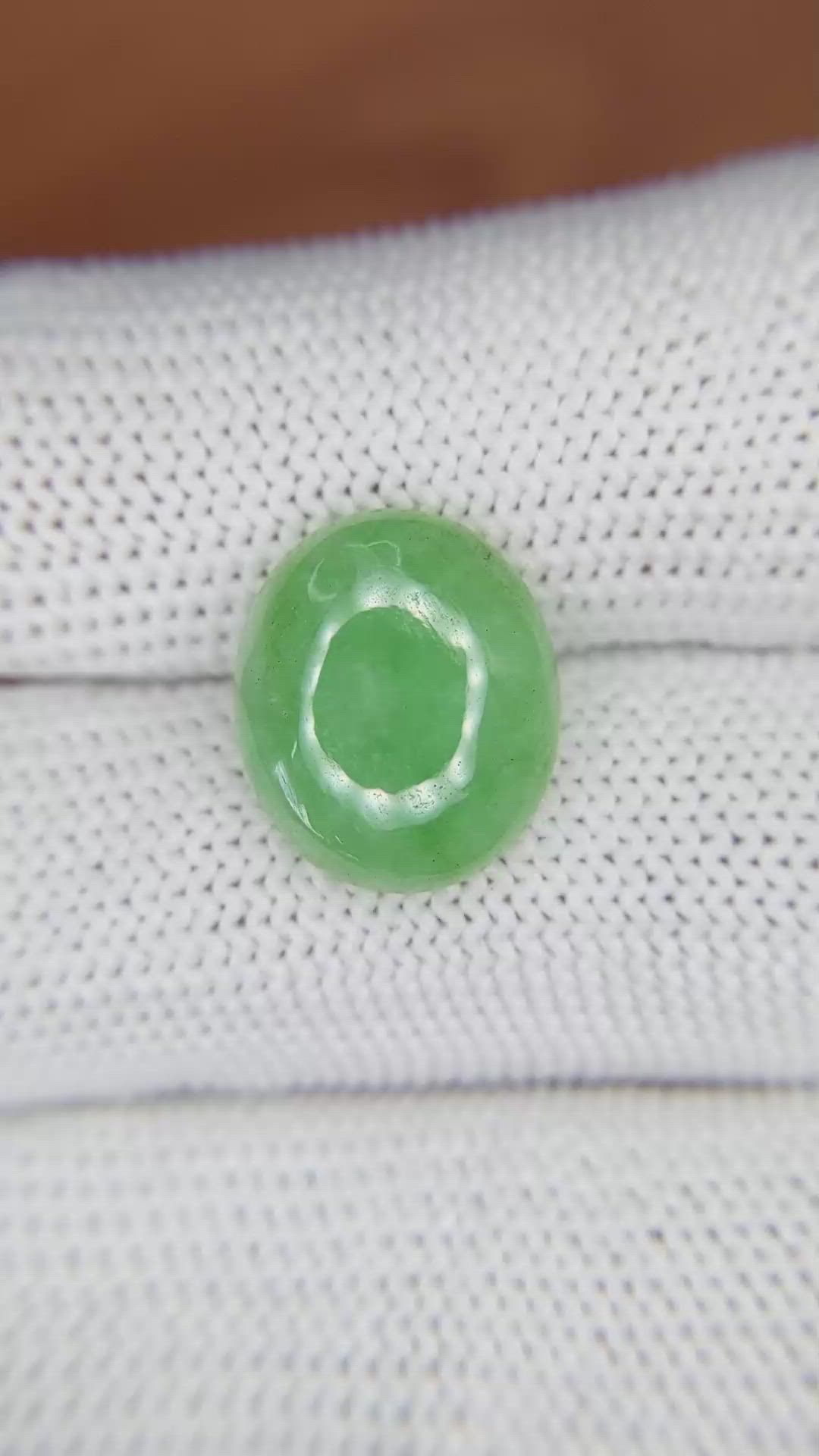 6.09 Ct. Cabochon Jade from Burma (Myanmar) Size Video