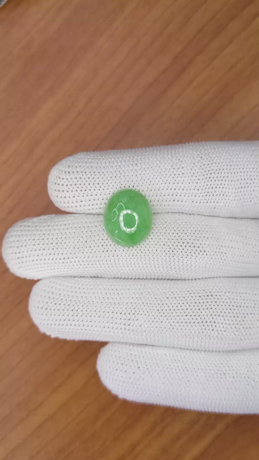 6.09 Ct. Cabochon Jade from Burma (Myanmar) Size Video