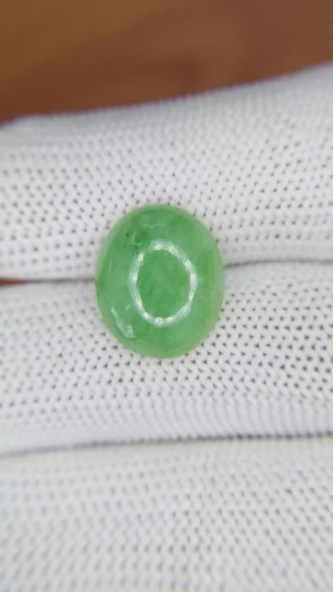 5.66 Ct. Cabochon Jade from Burma (Myanmar) Size Video
