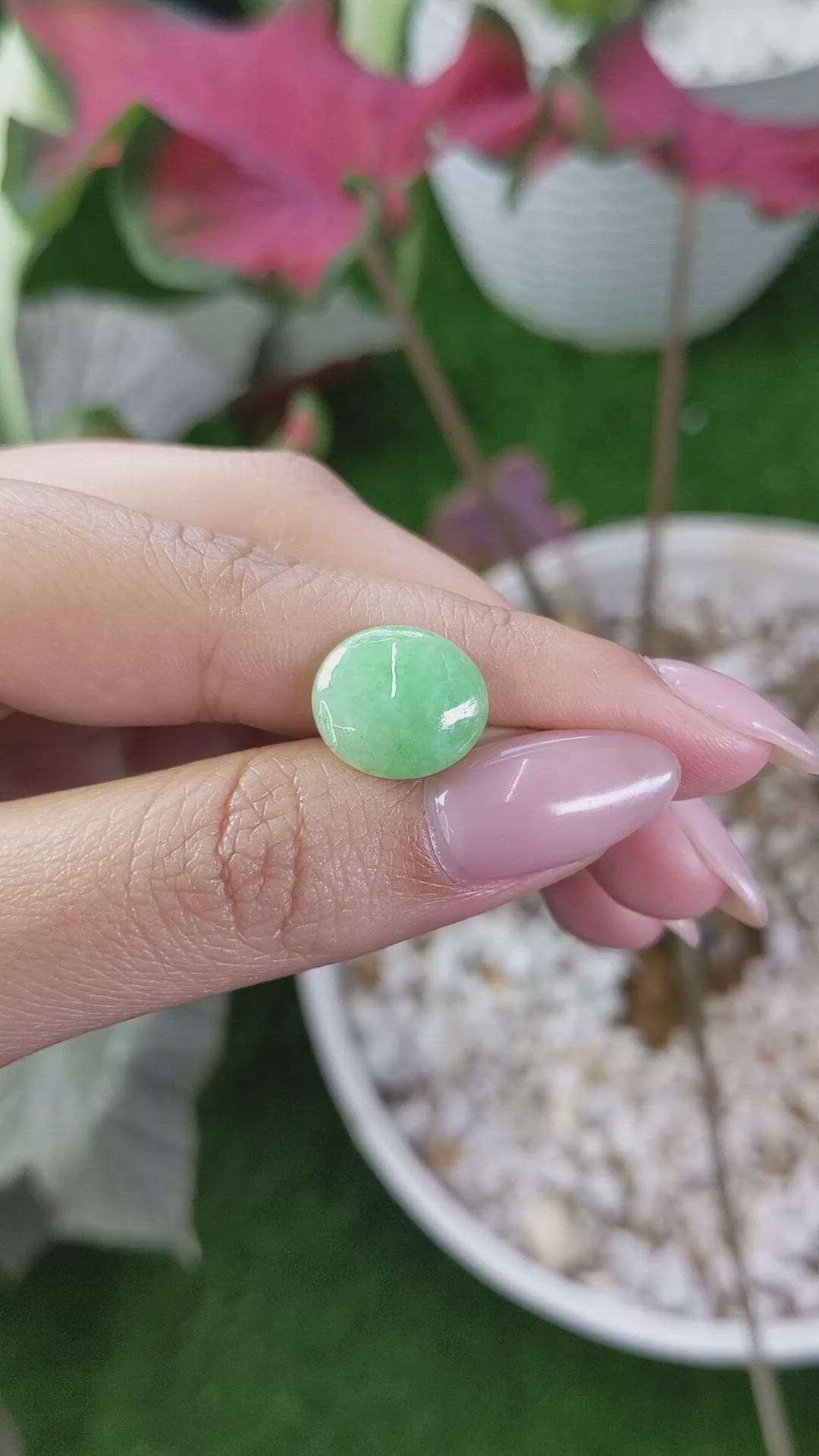 4.69 Ct. Cabochon Jade from Burma (Myanmar) Size Video