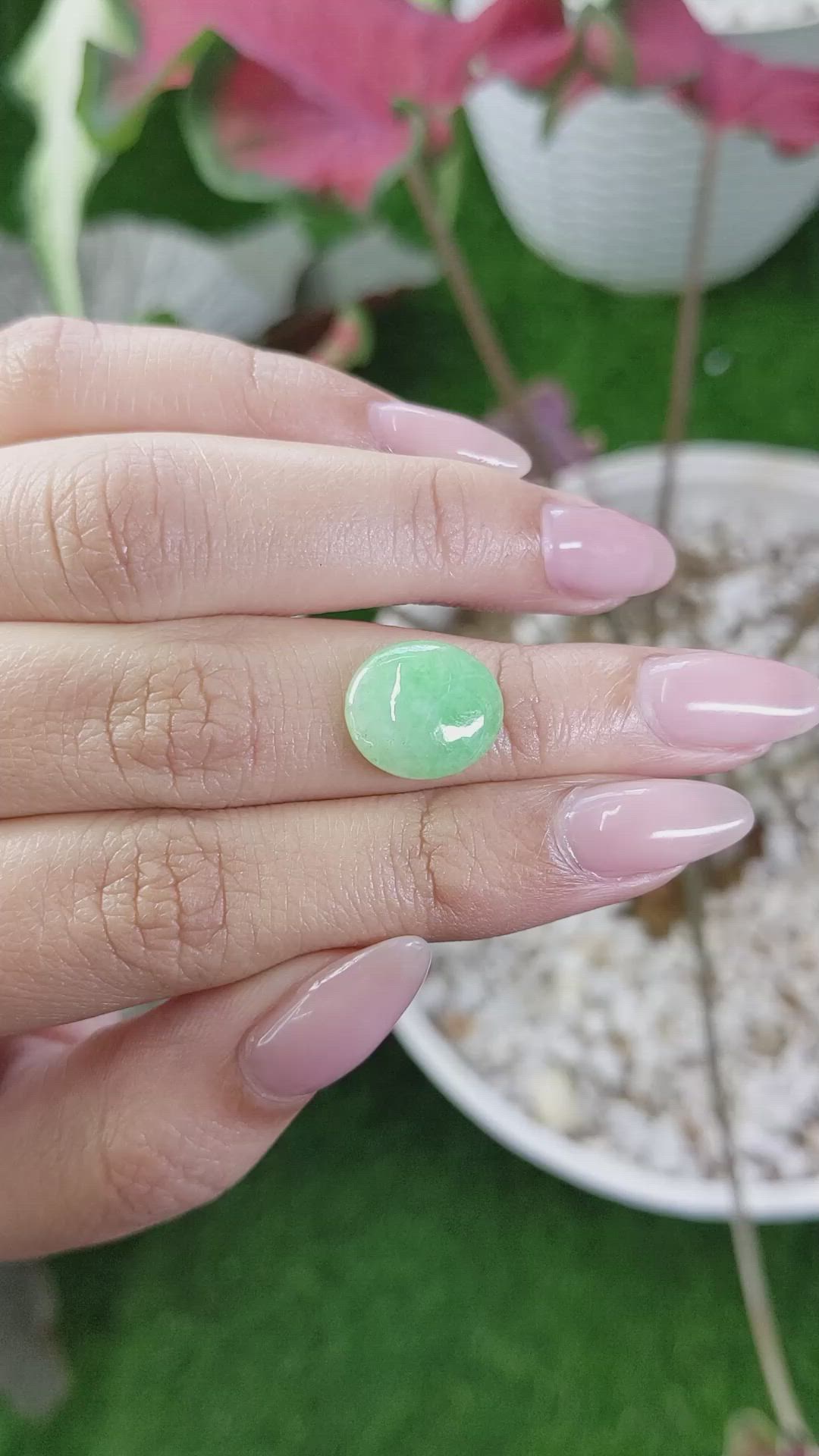 4.69 Ct. Cabochon Jade from Burma (Myanmar) Size Video