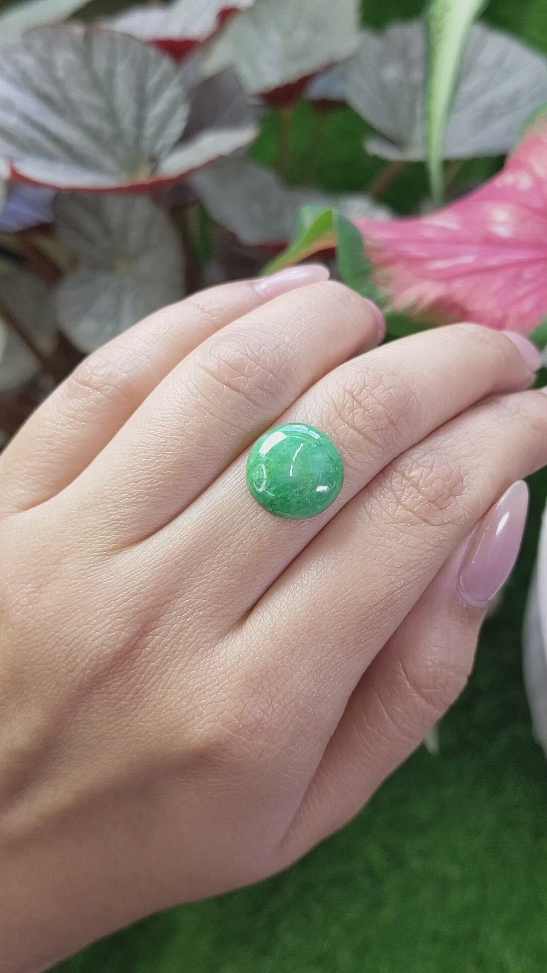 6.53 Ct. Green Cabochon Jade from Burma (Myanmar) Size Video