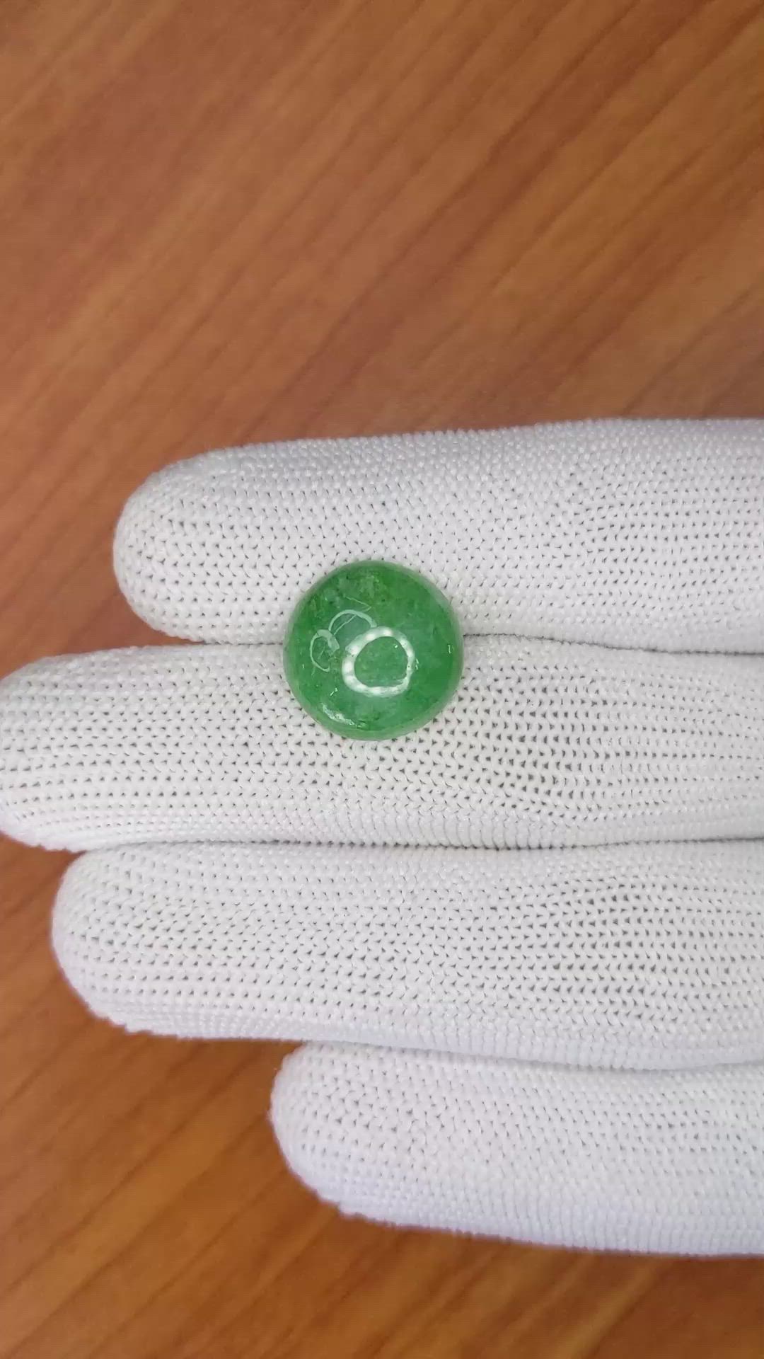 6.53 Ct. Green Cabochon Jade from Burma (Myanmar) Size Video