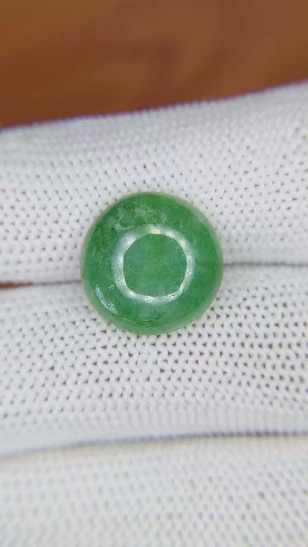 6.53 Ct. Green Cabochon Jade from Burma (Myanmar) Size Video