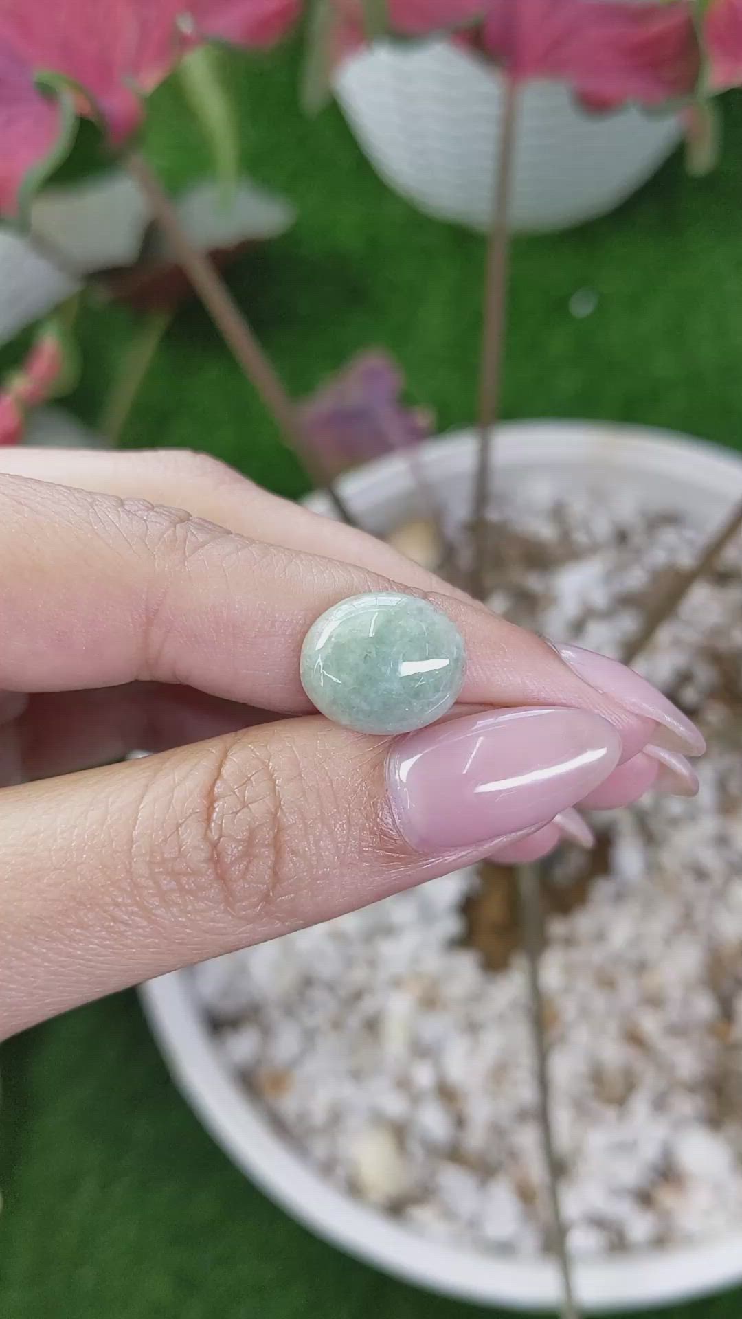 5.88 Ct. Cabochon Jade from Burma (Myanmar) Size Video
