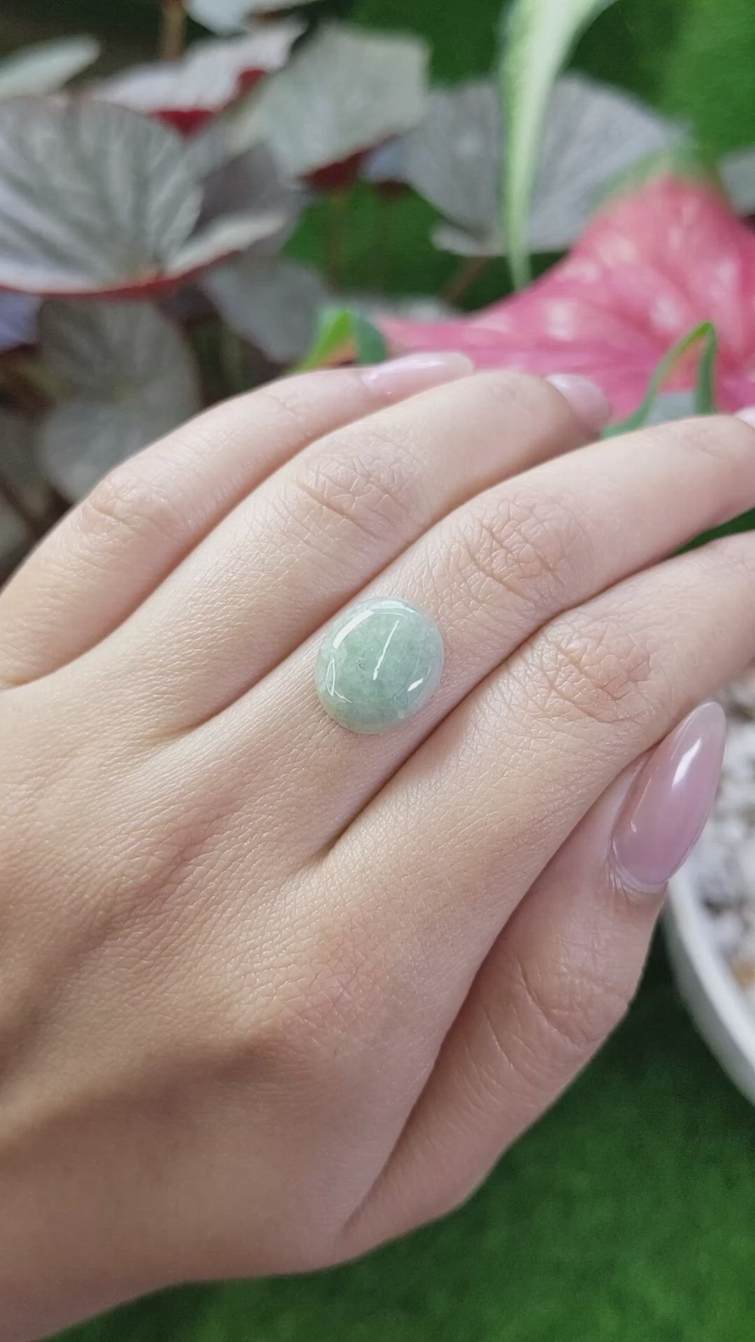 5.88 Ct. Cabochon Jade from Burma (Myanmar) Size Video