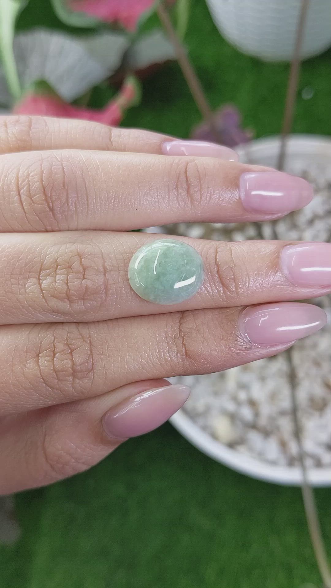 5.88 Ct. Cabochon Jade from Burma (Myanmar) Size Video