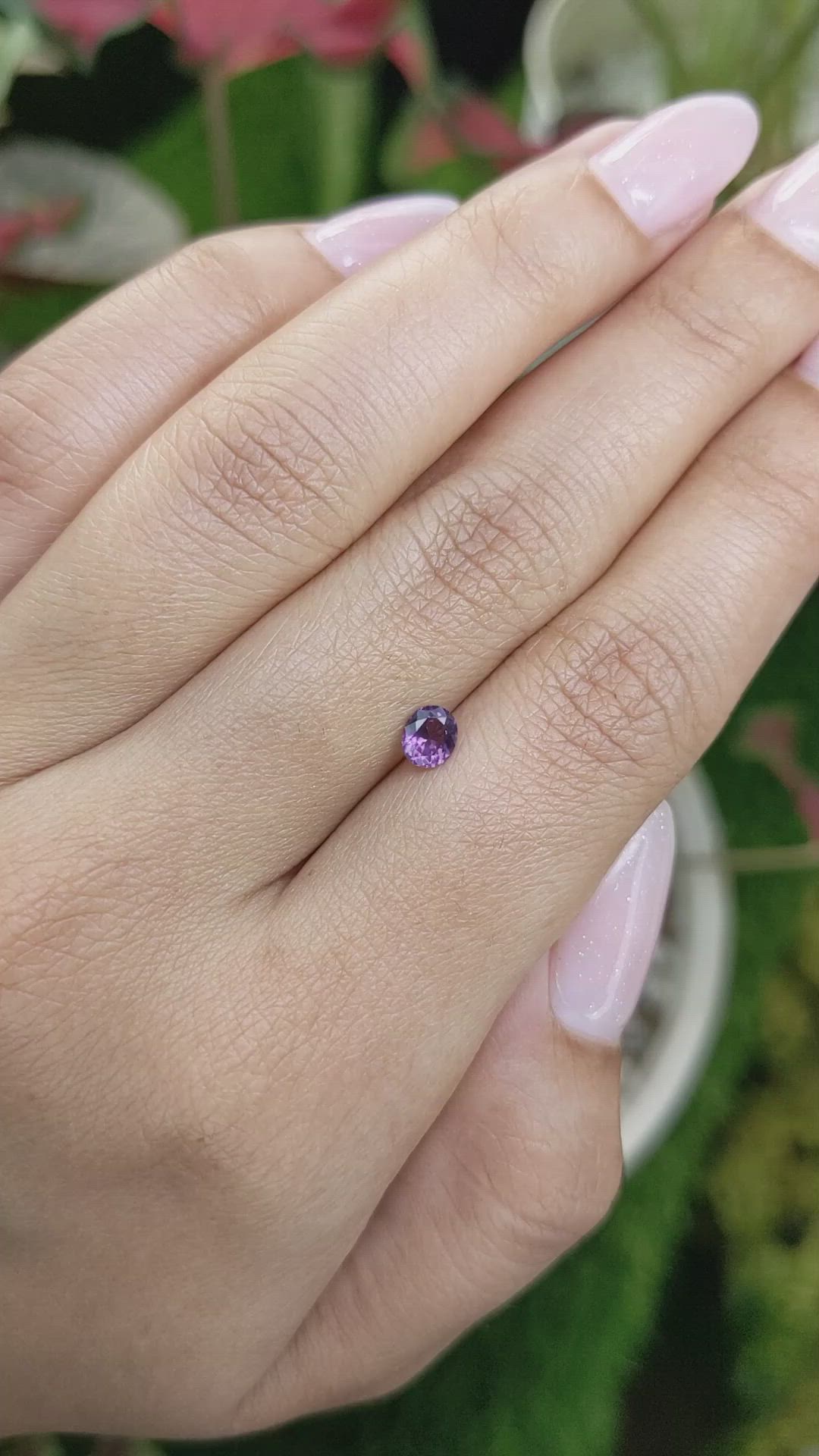 0.35 Ct. Pinkish Purple Spinel from Ceylon (Sri Lanka) Size Video
