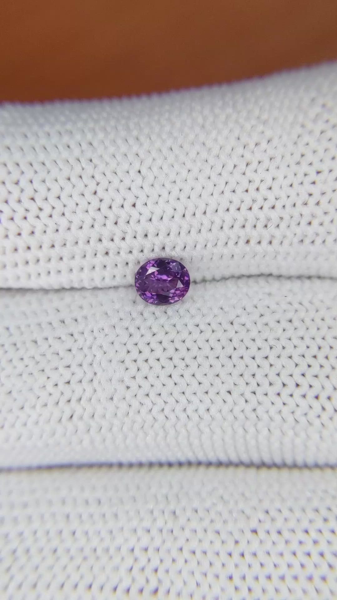 0.35 Ct. Pinkish Purple Spinel from Ceylon (Sri Lanka) Size Video