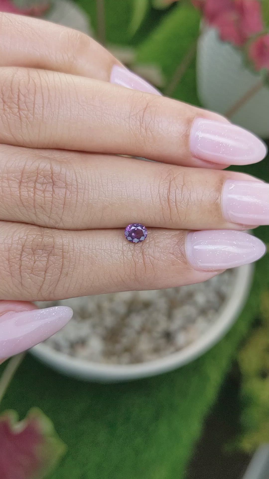 0.35 Ct. Pinkish Purple Spinel from Ceylon (Sri Lanka) Size Video