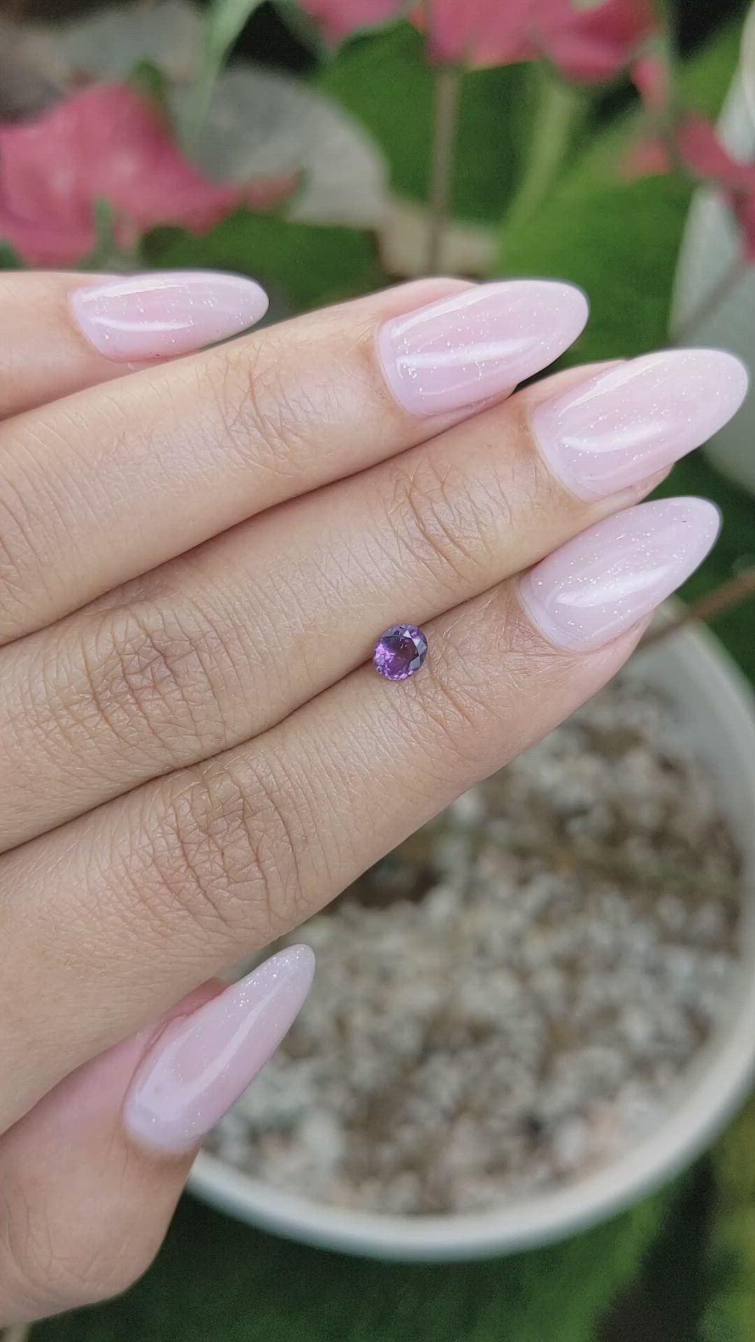 0.35 Ct. Pinkish Purple Spinel from Ceylon (Sri Lanka) Size Video
