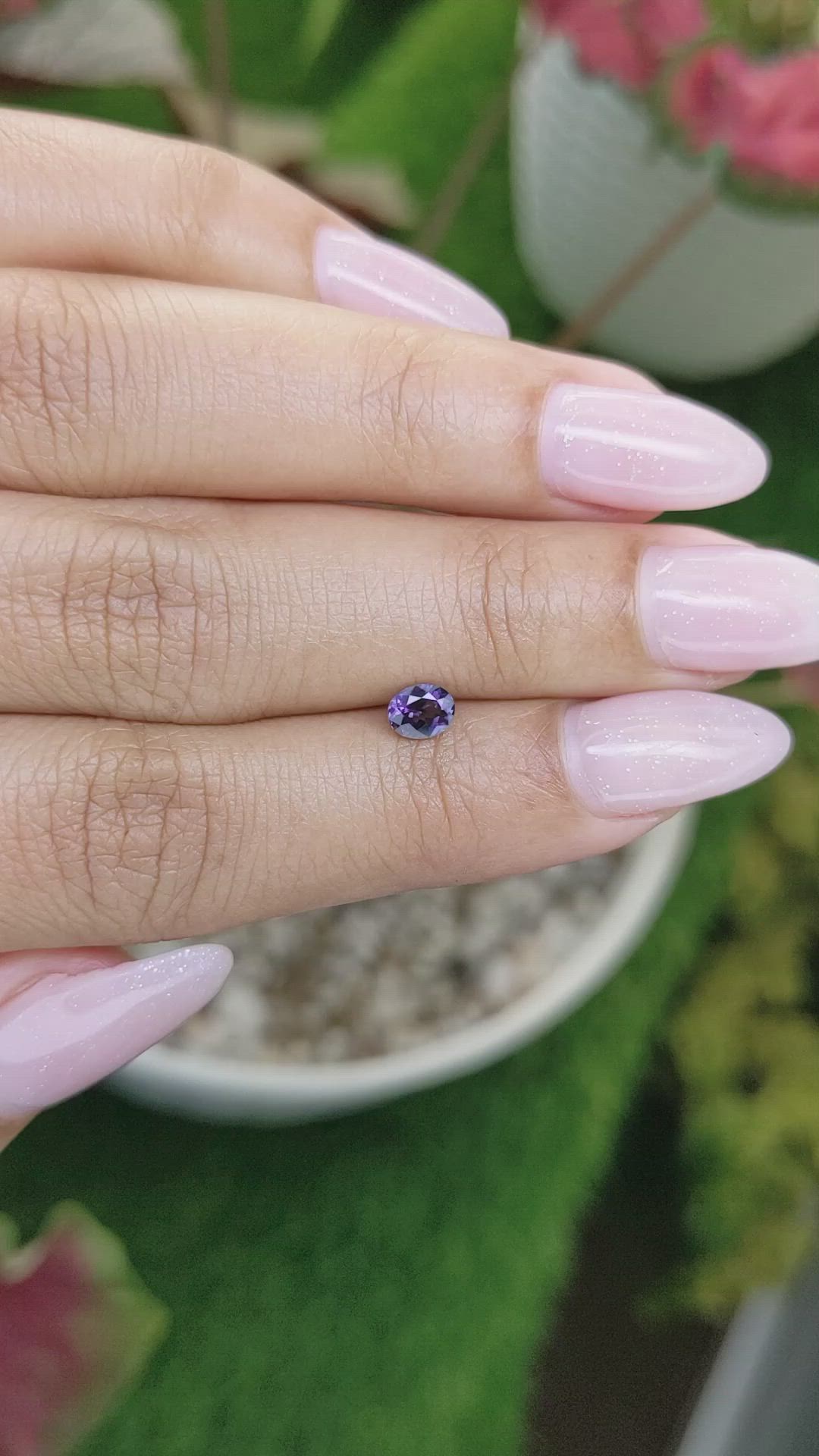 0.36 Ct. Purple Spinel from Ceylon (Sri Lanka) Size Video