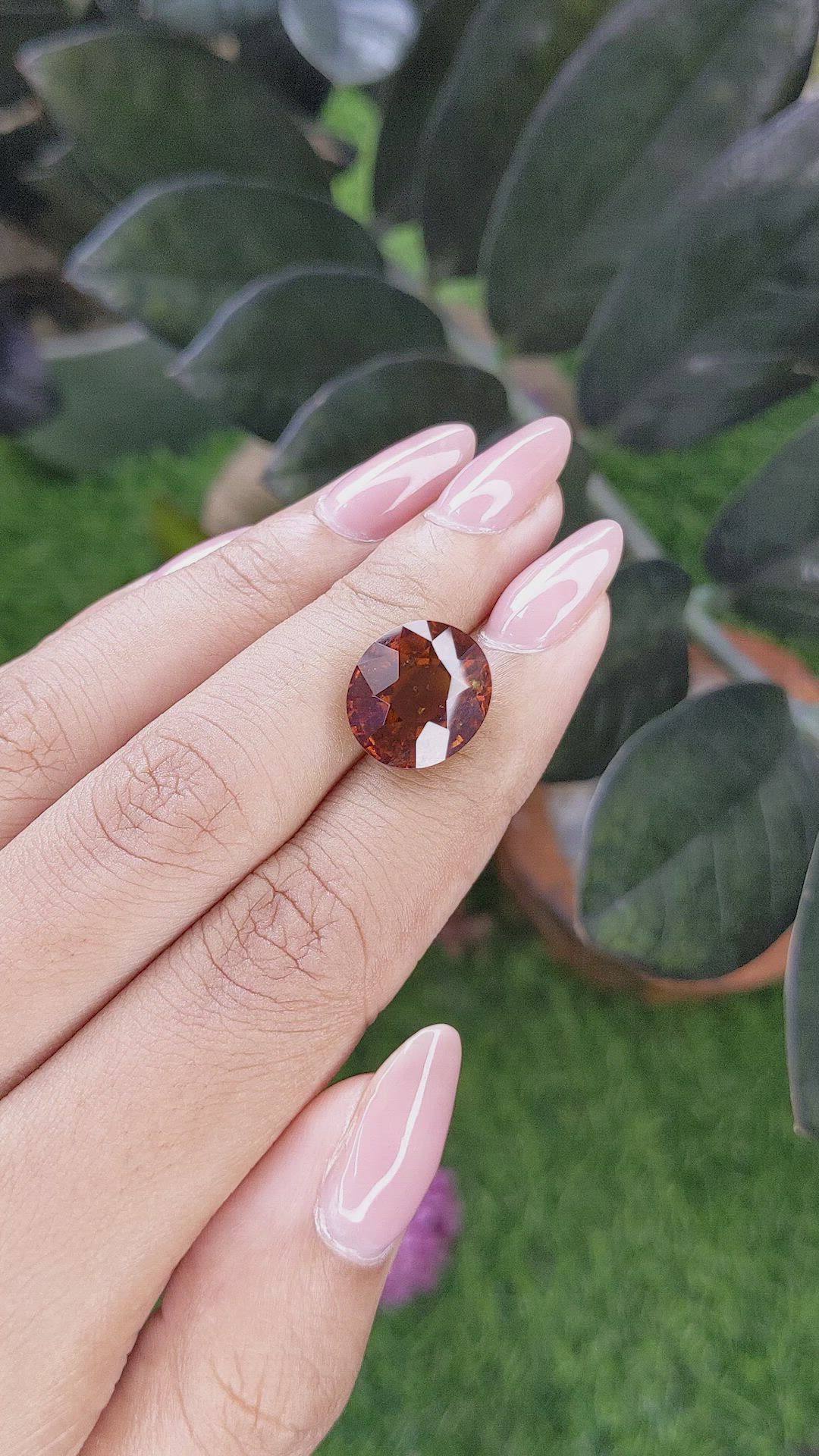 9.24 Ct. Orange Hessonite Garnet from Madagascar Size Video