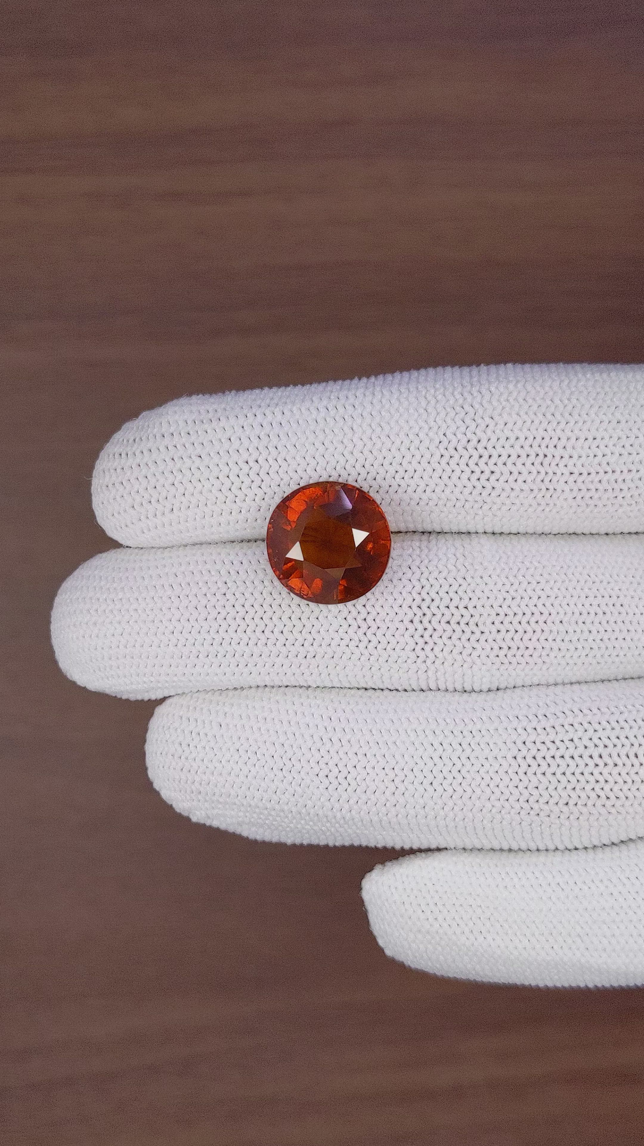 13.41 Ct. Orange Hessonite Garnet Size Video