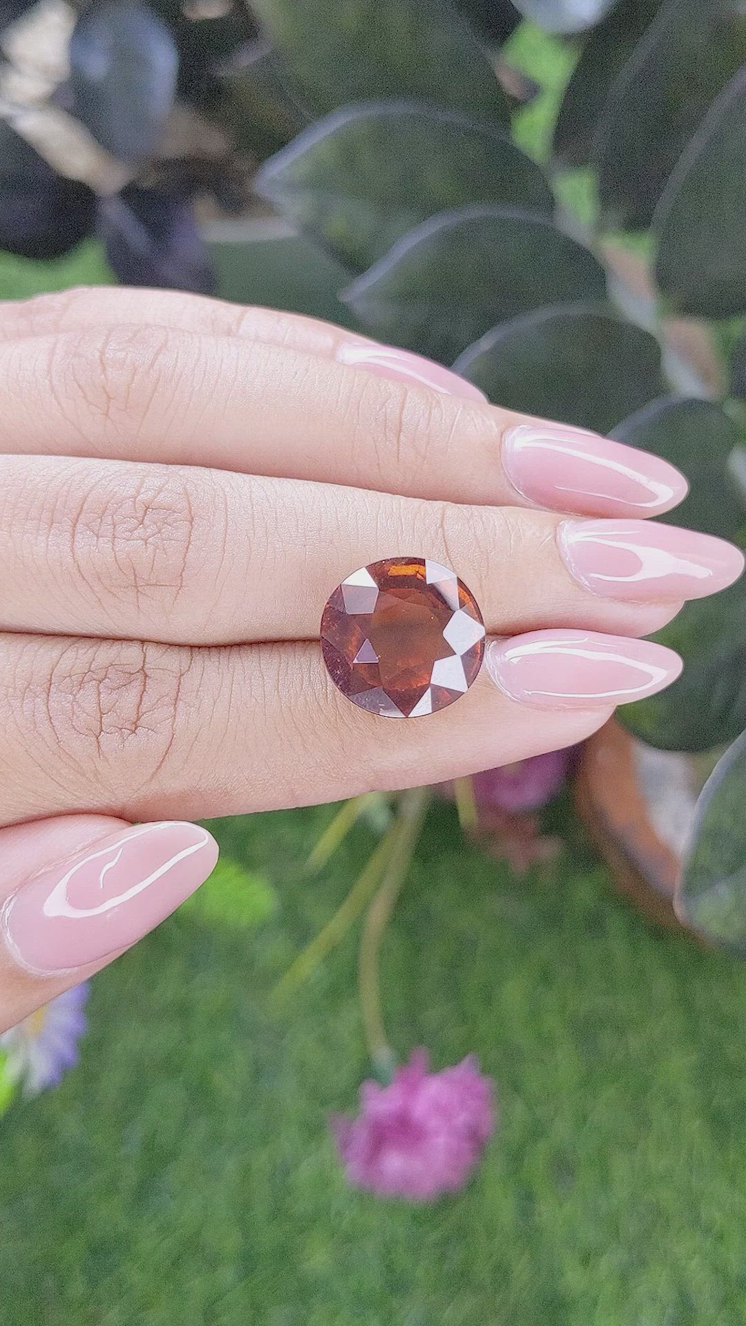 13.41 Ct. Orange Hessonite Garnet Size Video