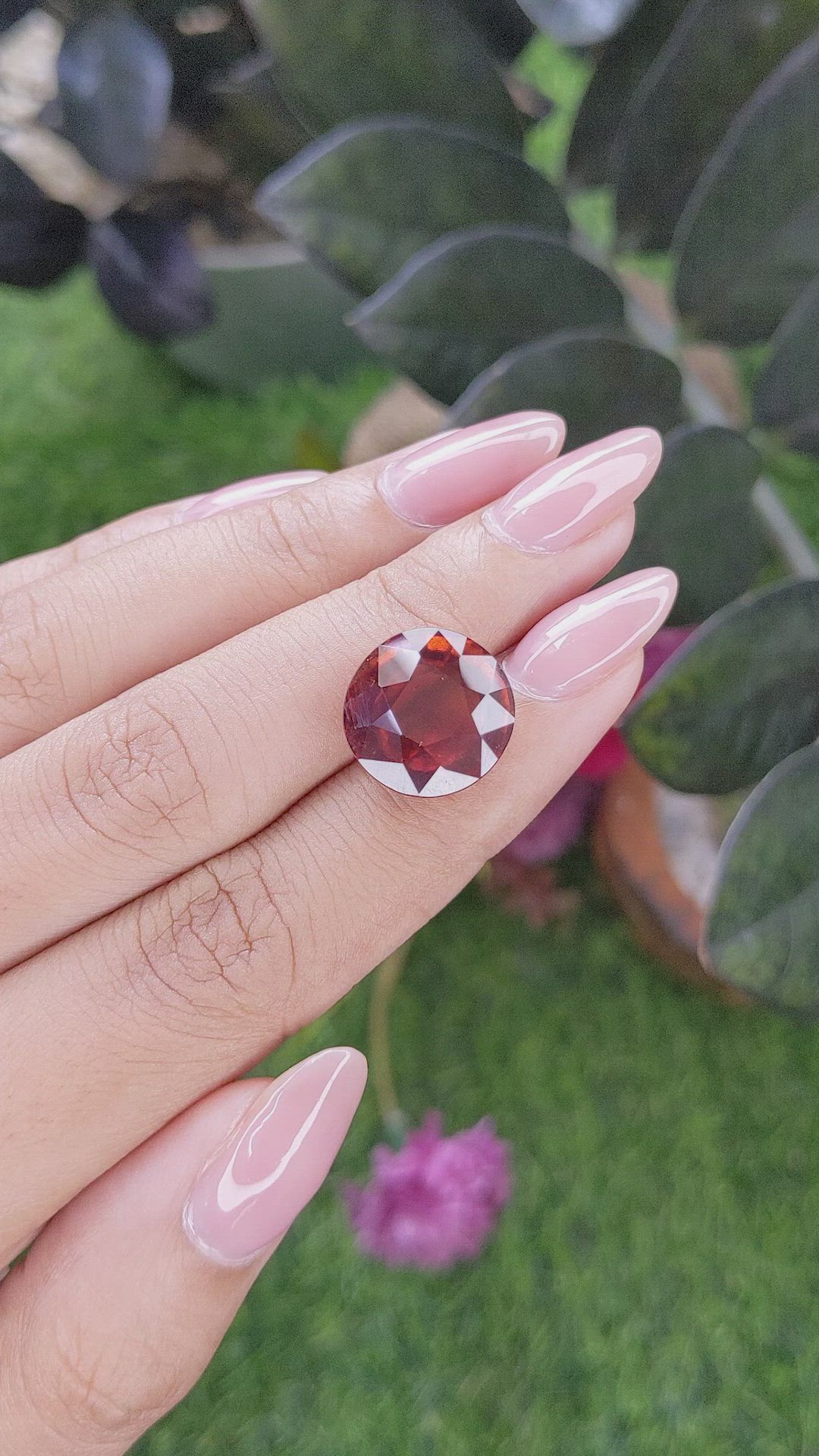 13.41 Ct. Orange Hessonite Garnet Size Video