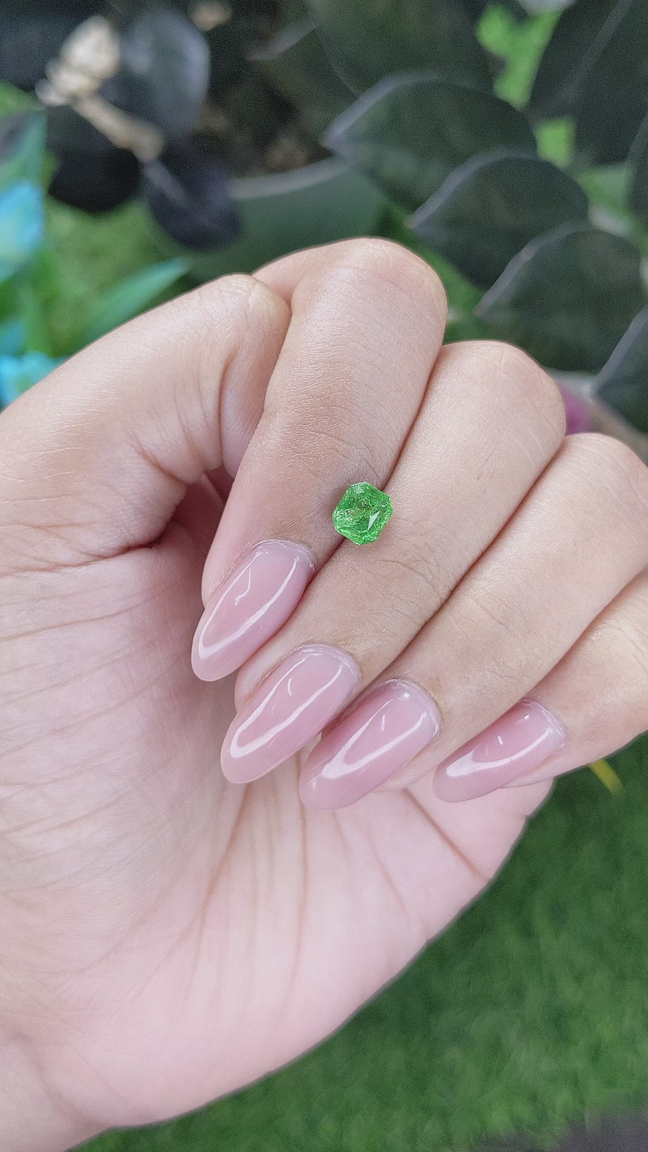 1.09 Ct. Tsavorite Garnet from Tanzania Size Video