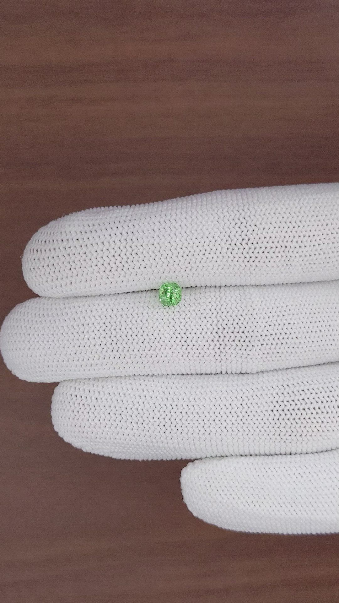 0.63 Ct. Tsavorite Garnet from Tanzania Size Video